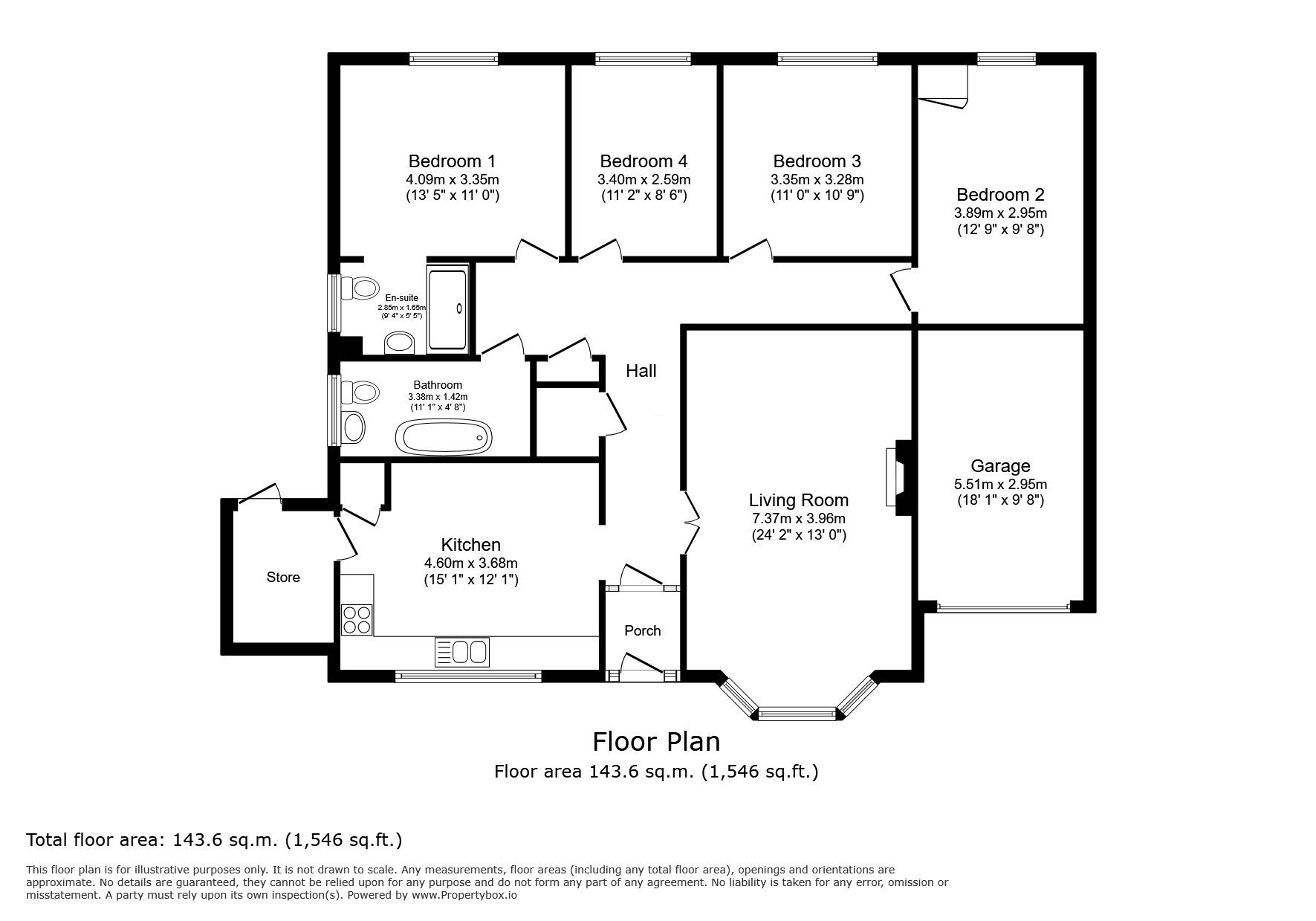 Floorplan of 4 bedroom Detached Bungalow for sale, Pett Level Road, Winchelsea Beach, East Sussex, TN36
