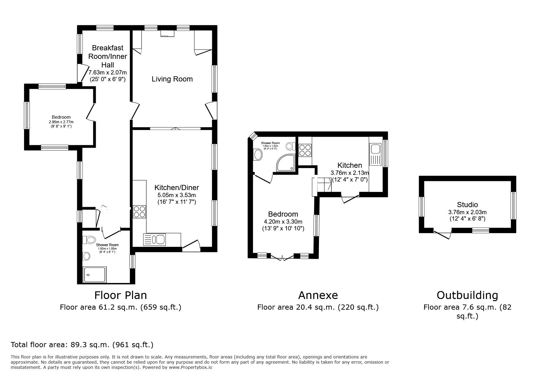 Floorplan of 2 bedroom Detached Bungalow for sale, New England Lane, Rye, East Sussex, TN31