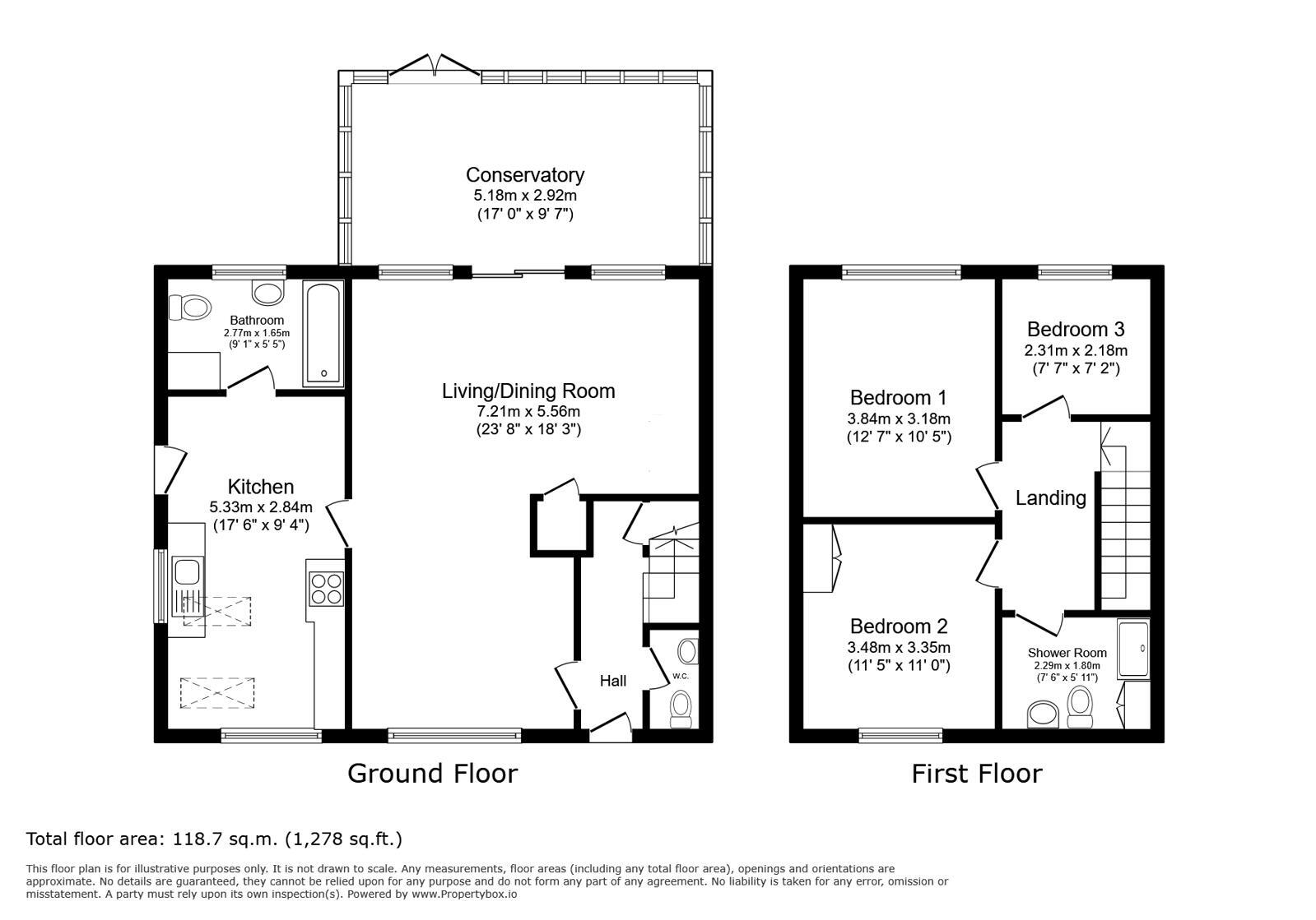Floorplan of 3 bedroom End Terrace House for sale, Lydd Road, Camber, East Sussex, TN31