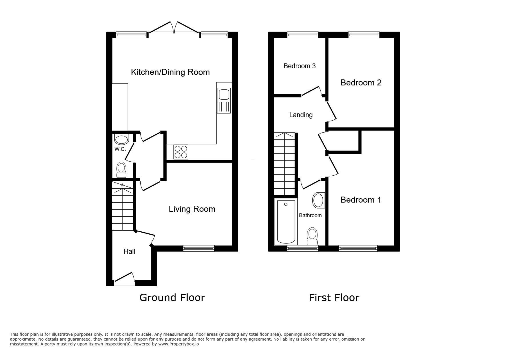 Floorplan of 3 bedroom Mid Terrace House for sale, Farleys Way, Peasmarsh, East Sussex, TN31