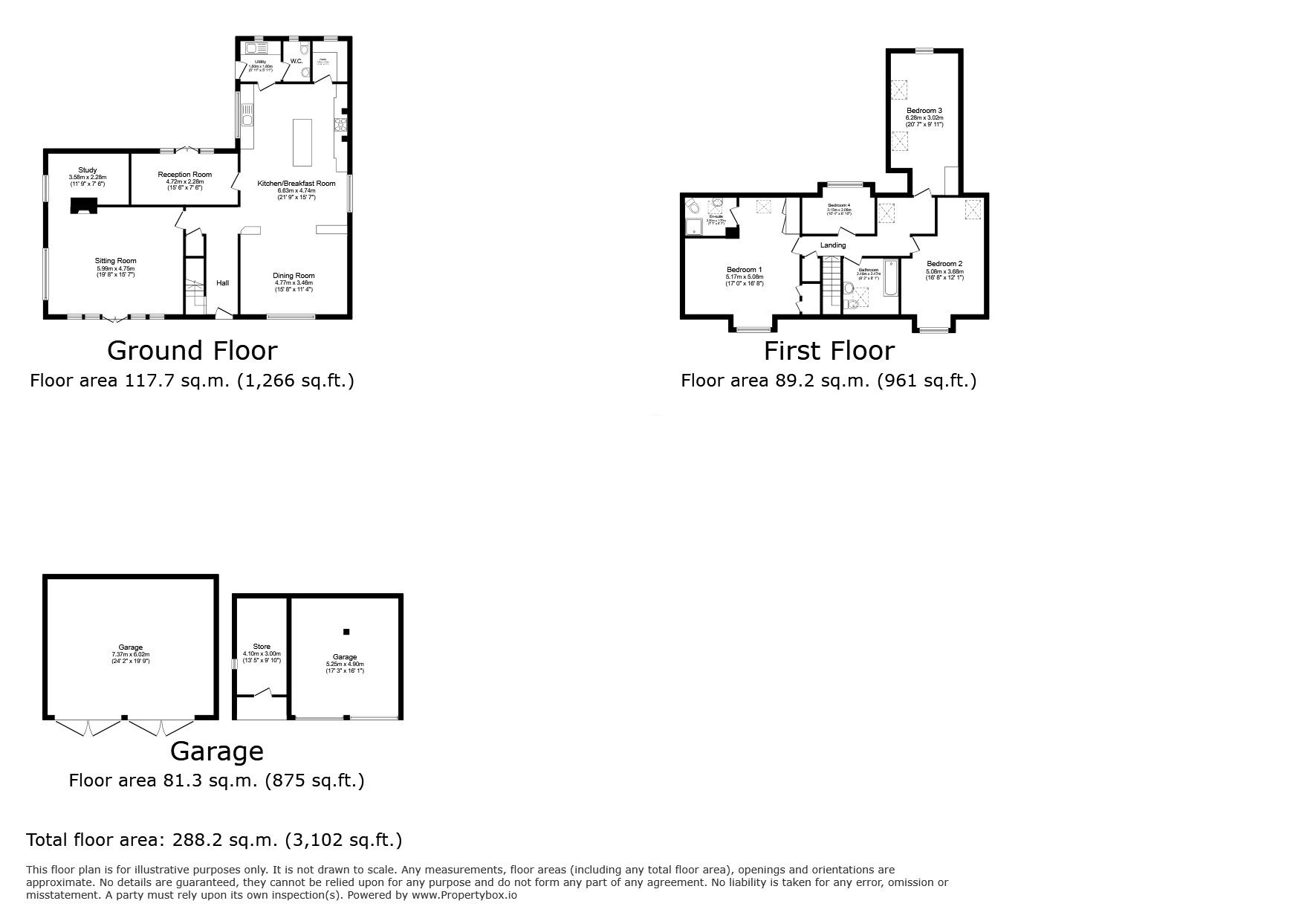 Floorplan of 4 bedroom Detached House for sale, Udimore Road, Rye, East Sussex, TN31
