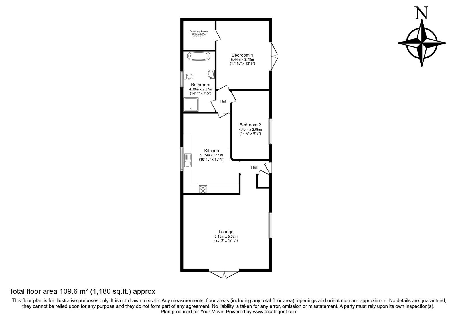 Floorplan of 2 bedroom Detached Bungalow for sale, Windsor Way, Winchelsea Beach, East Sussex, TN36