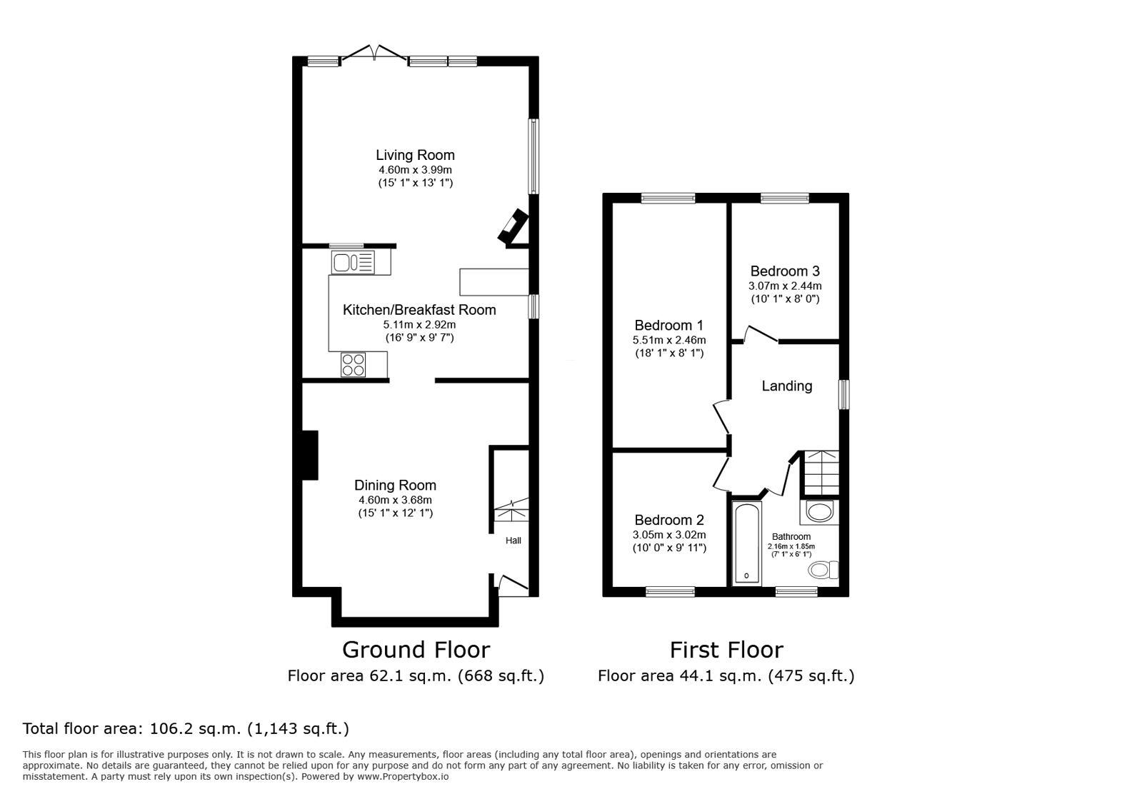 Floorplan of 3 bedroom Semi Detached House for sale, New Winchelsea Road, Rye, East Sussex, TN31