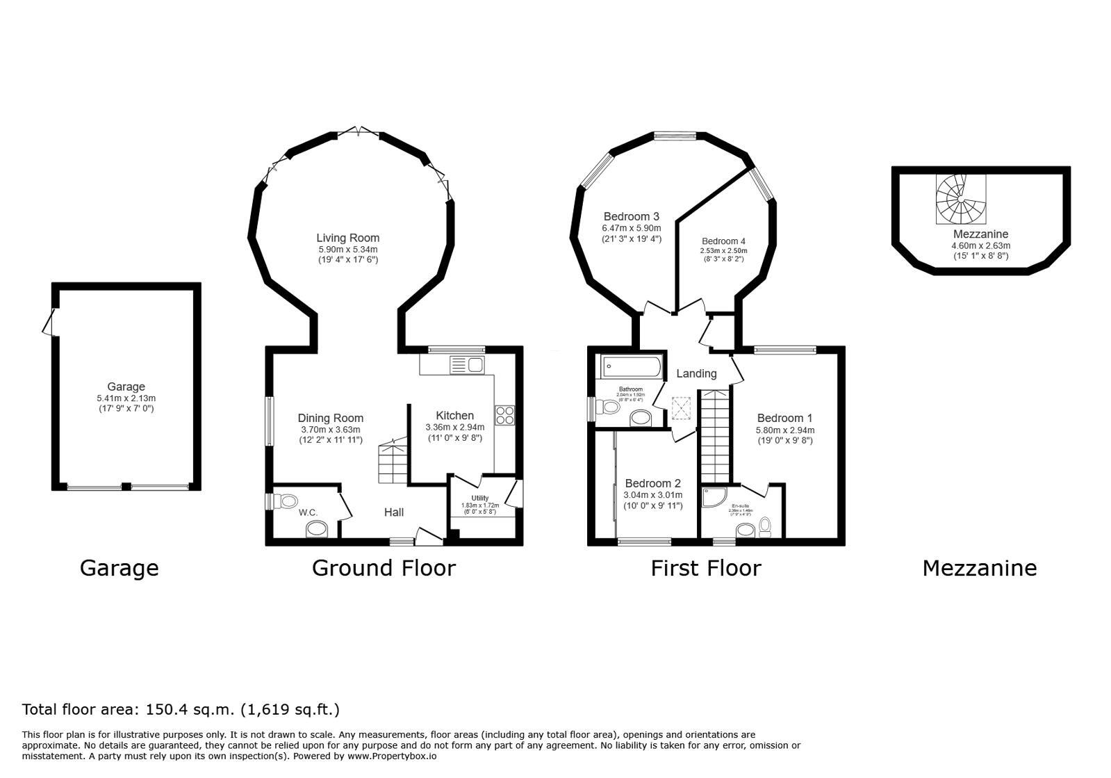 Floorplan of 4 bedroom Detached House for sale, Brewers Close, Lydd, Kent, TN29