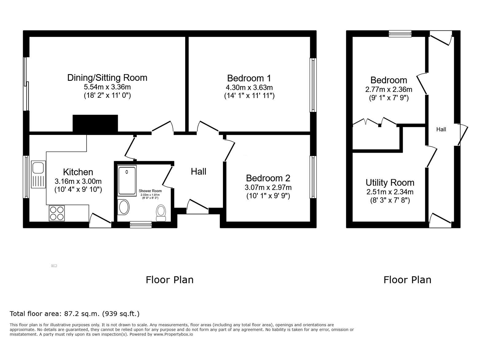 Floorplan of 2 bedroom Semi Detached Bungalow for sale, Pond Close, Broad Oak, East Sussex, TN31
