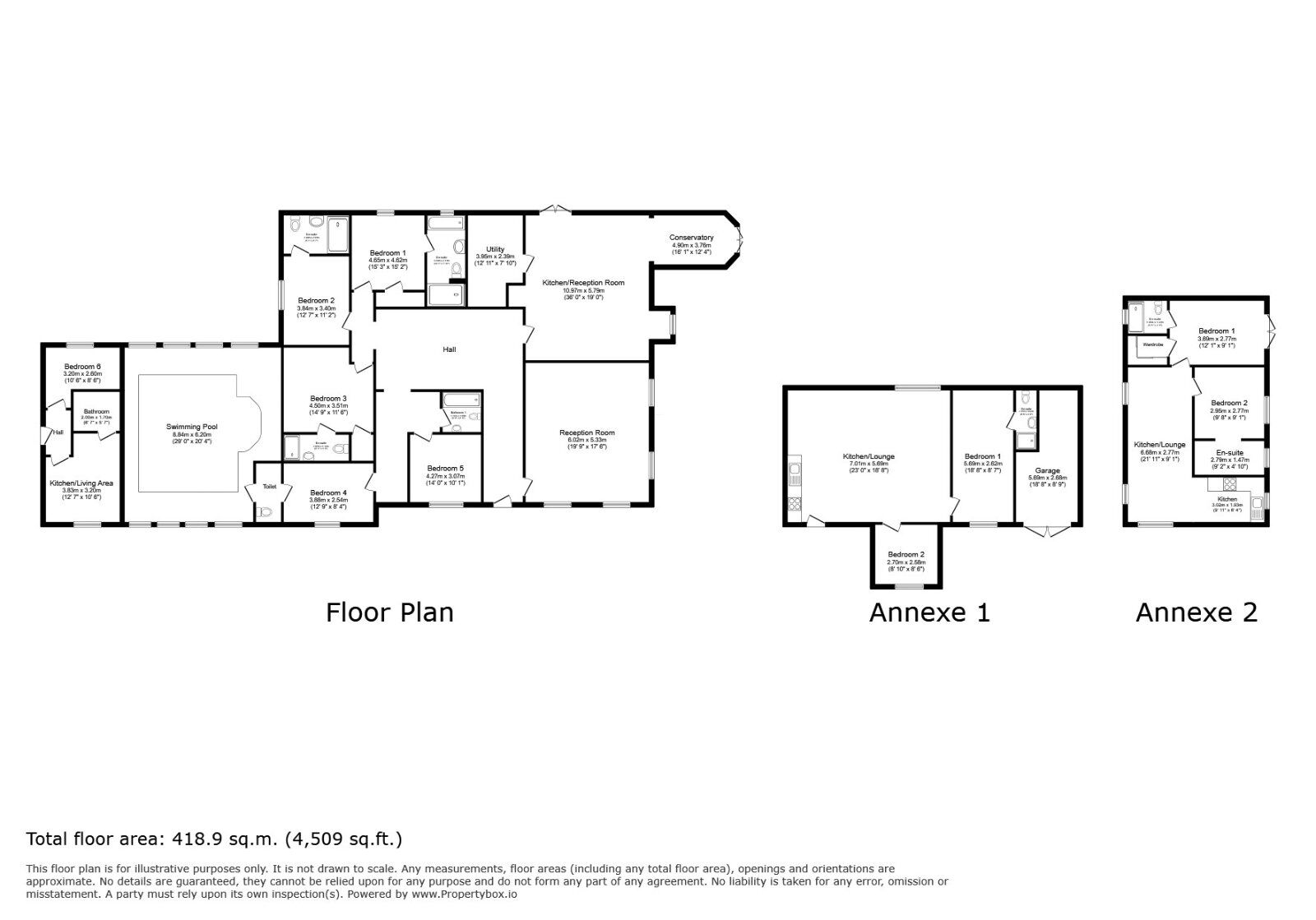 Floorplan of 9 bedroom Detached House for sale, Horns Cross, Northiam, East Sussex, TN31