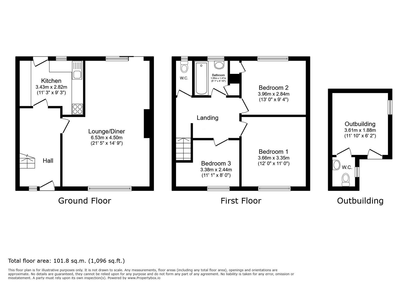 Floorplan of 3 bedroom Mid Terrace House for sale, Oakhill Drive, Broad Oak, East Sussex, TN31