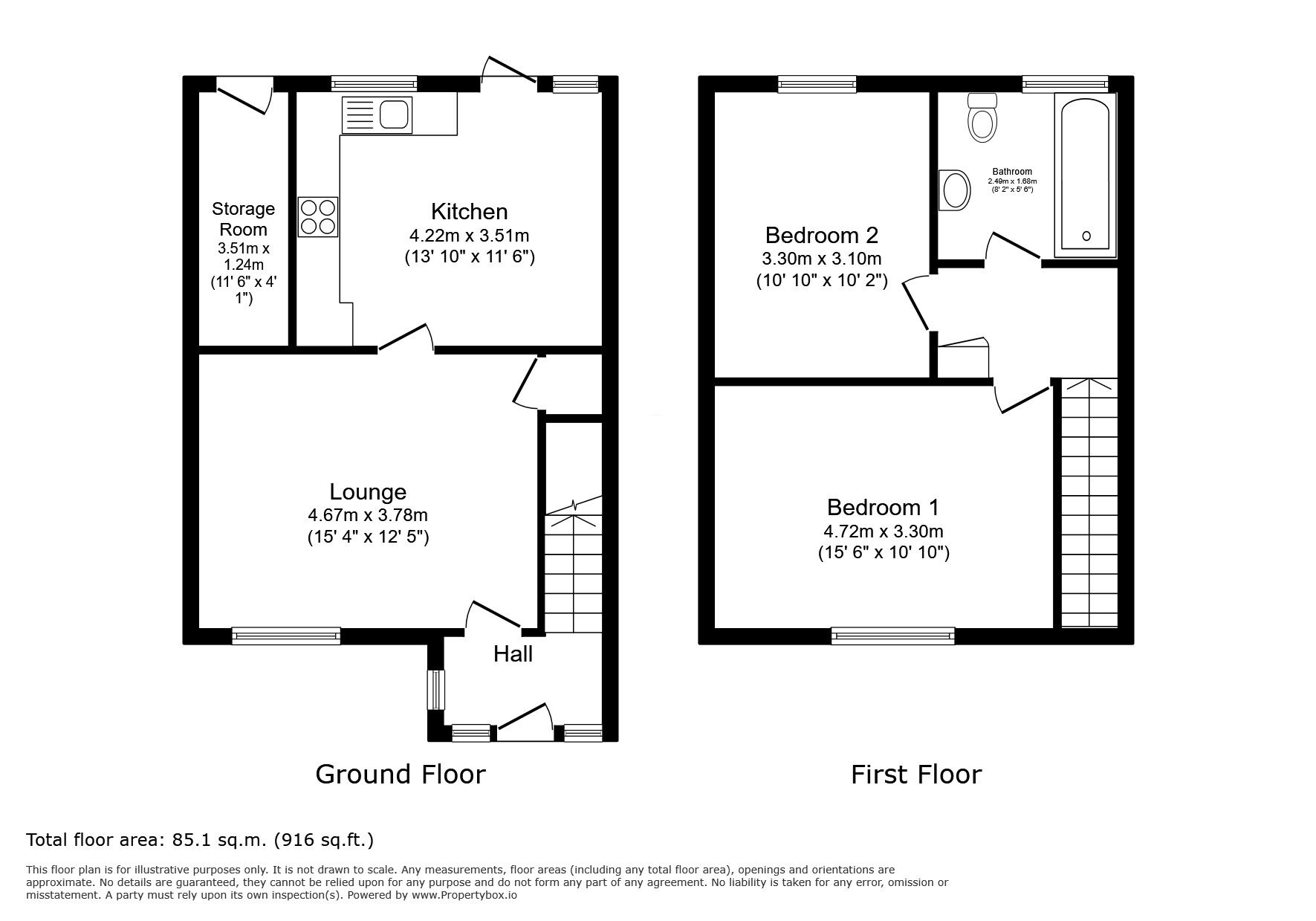 Floorplan of 2 bedroom Mid Terrace House for sale, The Maltings, Peasmarsh, East Sussex, TN31