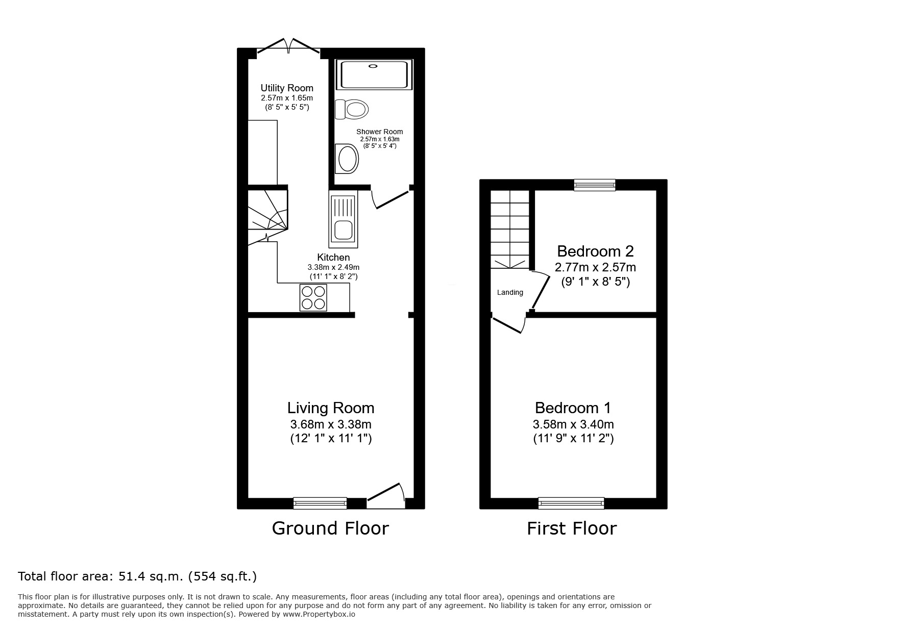 Floorplan of 2 bedroom End Terrace House for sale, Ferry Road, Rye, East Sussex, TN31