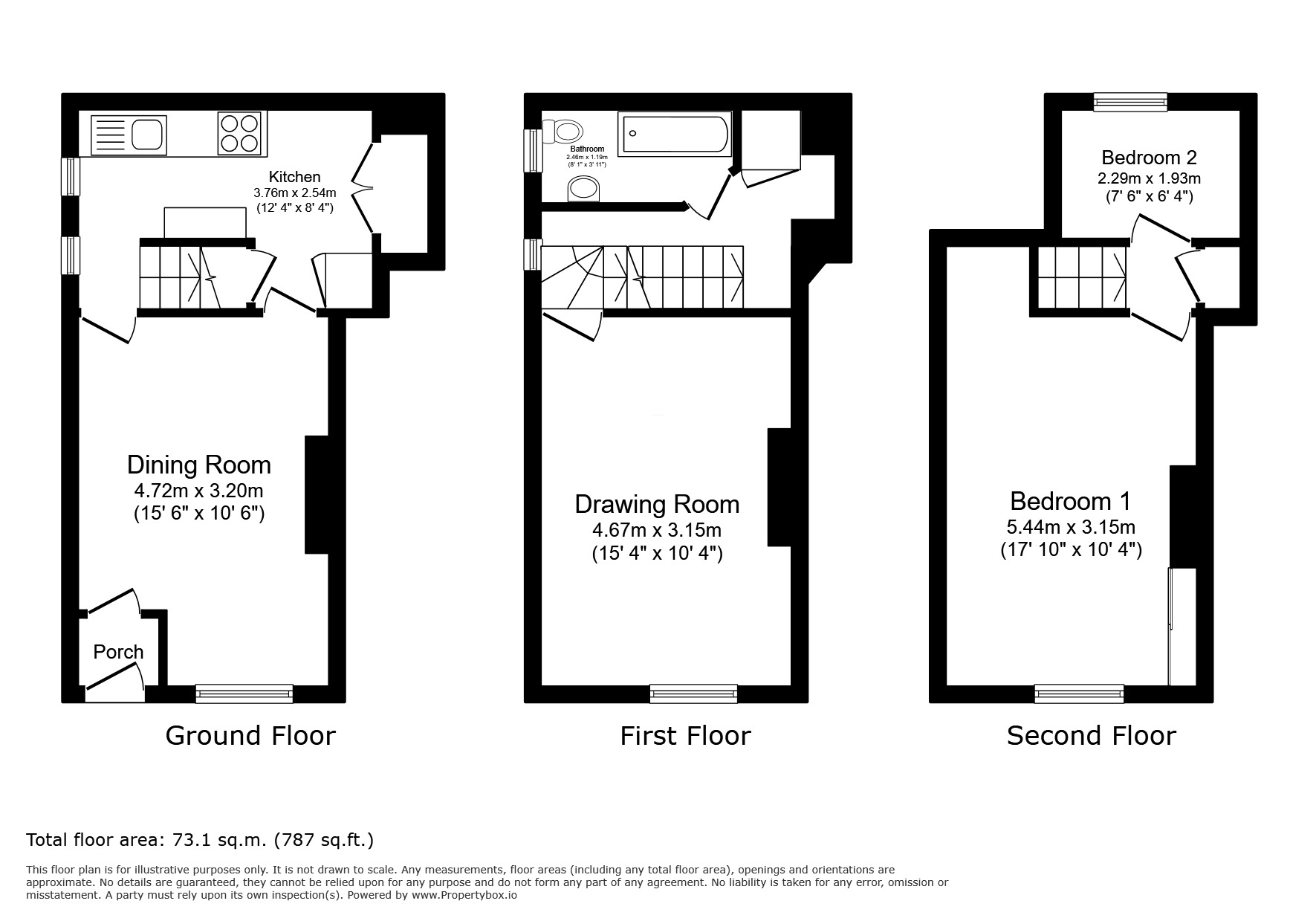 Floorplan of 2 bedroom End Terrace House to rent, Church Square, Rye, East Sussex, TN31