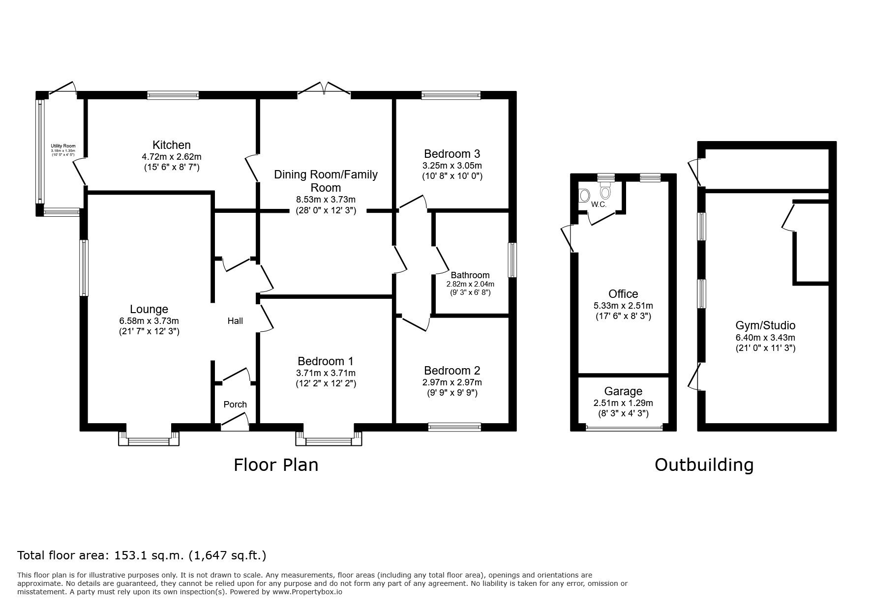 Floorplan of 3 bedroom Detached Bungalow for sale, Main Road, Icklesham, East Sussex, TN36