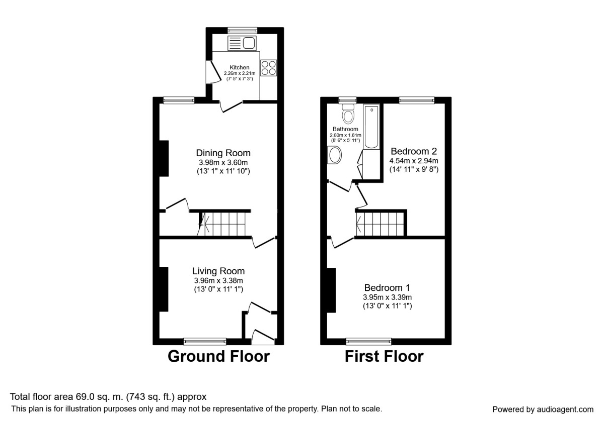 Floorplan of 2 bedroom Mid Terrace House to rent, Hammett Road, Manchester, M21