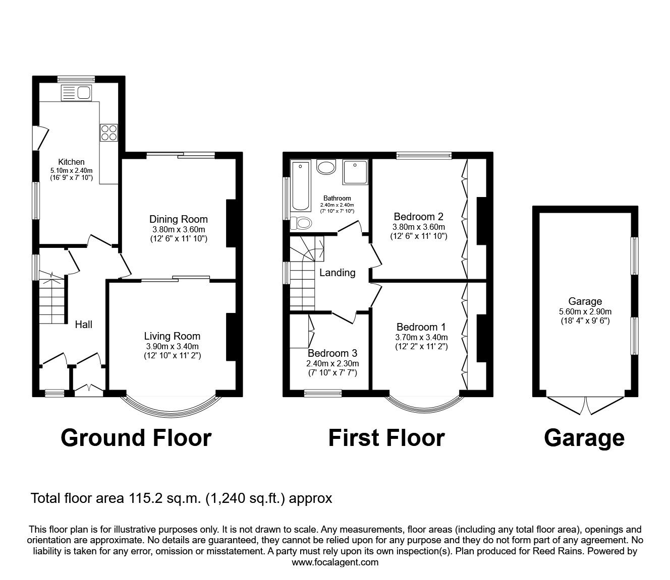 Floorplan of 3 bedroom Semi Detached House to rent, Hapton Avenue, Stretford, Manchester, M32
