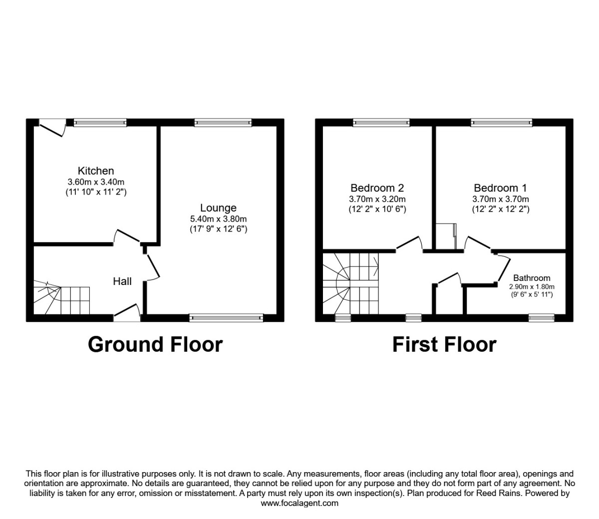 Floorplan of 2 bedroom Mid Terrace House to rent, Moss Meadow Road, Salford, M6