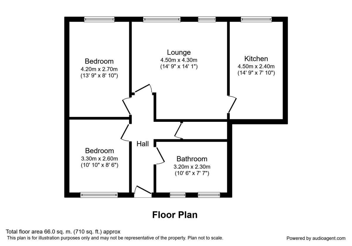 Floorplan of 2 bedroom Flat to rent, Flat 102 Kielder Square  Eccles New, Salford, M5