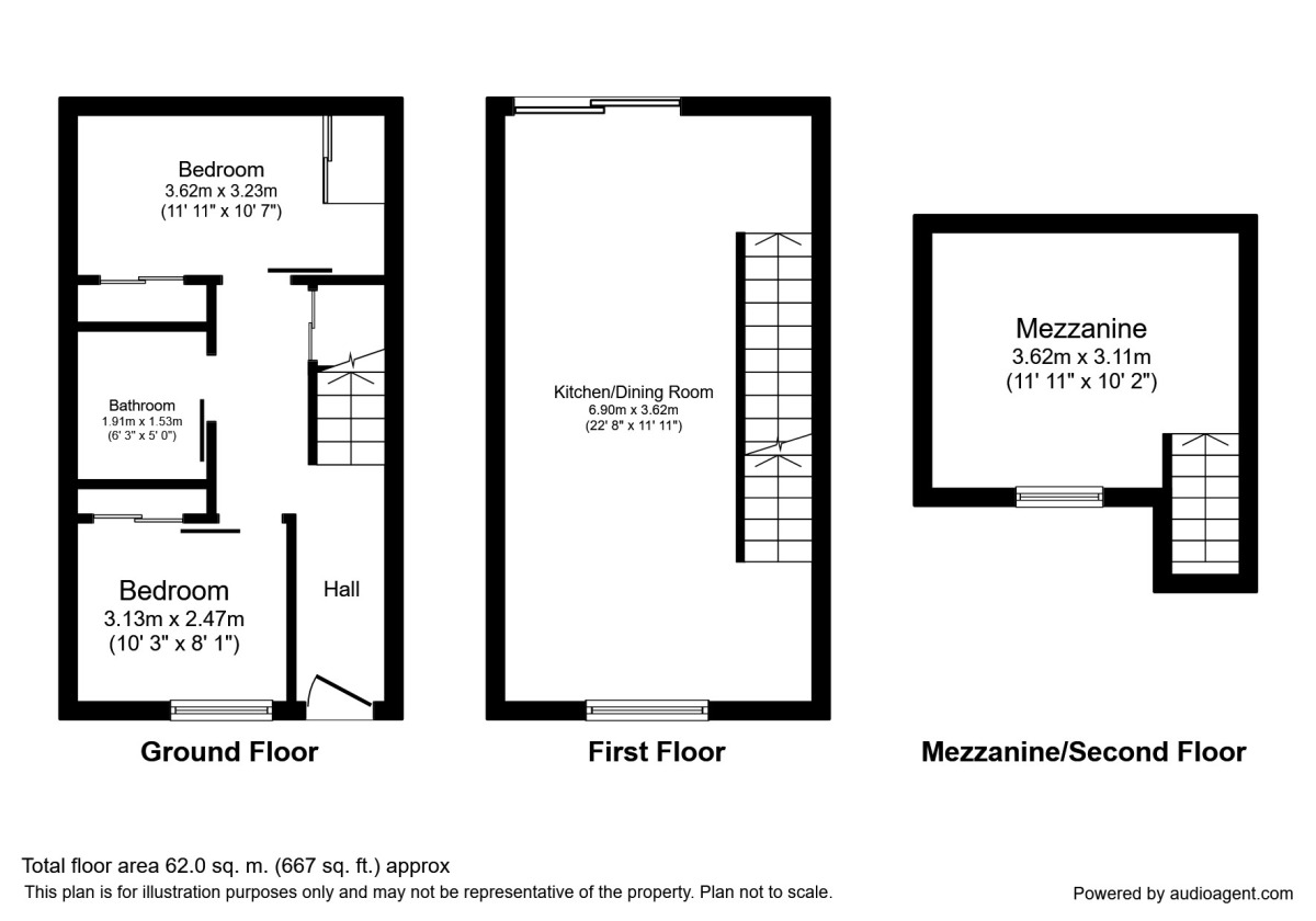 Floorplan of 2 bedroom Mid Terrace House to rent, Reservoir Street, Salford, M6