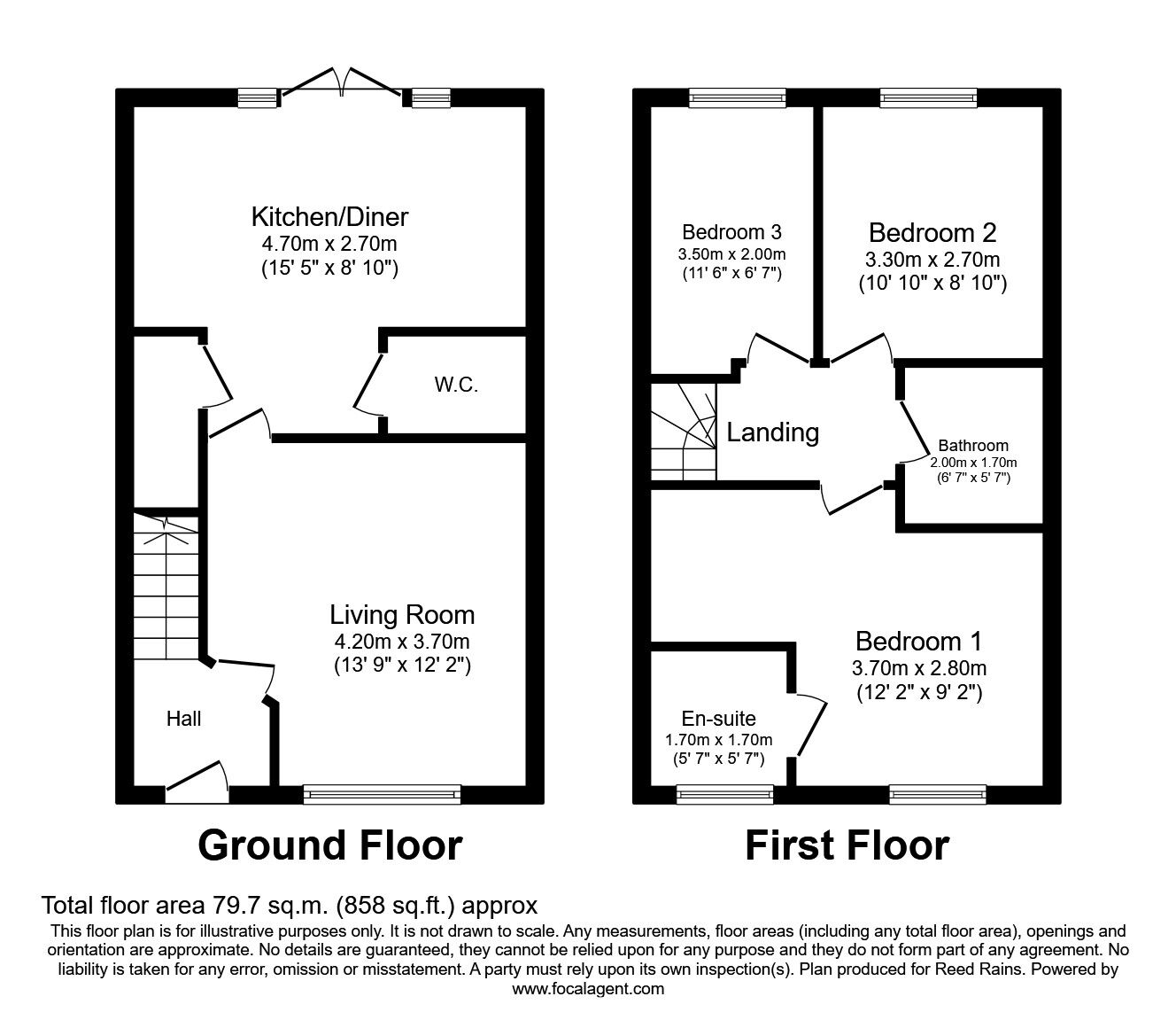Floorplan of 3 bedroom End Terrace House to rent, Ivy Grange, Salford, M6