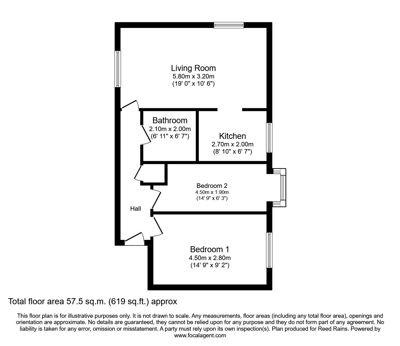 Floorplan of 2 bedroom  Flat to rent, Sheader Drive, Salford, M5