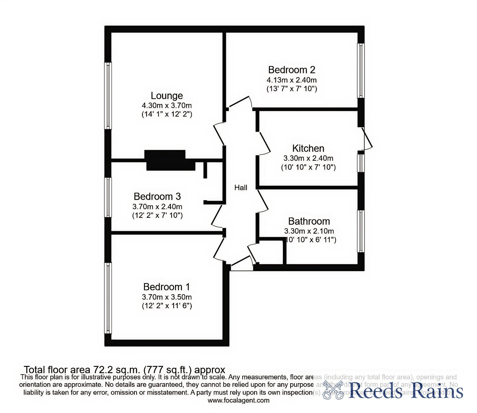 Floorplan of 3 bedroom  Flat to rent, Eccles New Road, Salford, M5