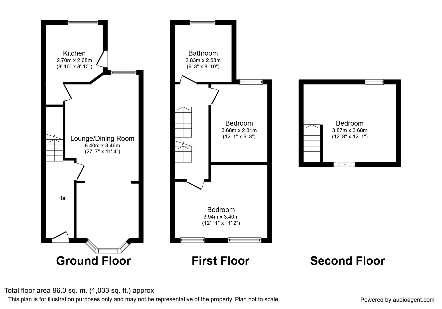 Floorplan of 2 bedroom Mid Terrace House to rent, Milton Avenue, Salford, M5