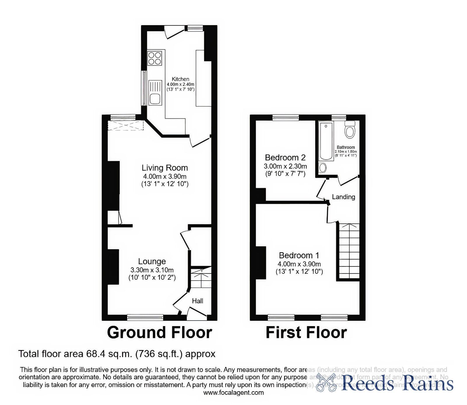 Floorplan of 2 bedroom Mid Terrace House to rent, Valencia Road, Salford, M7