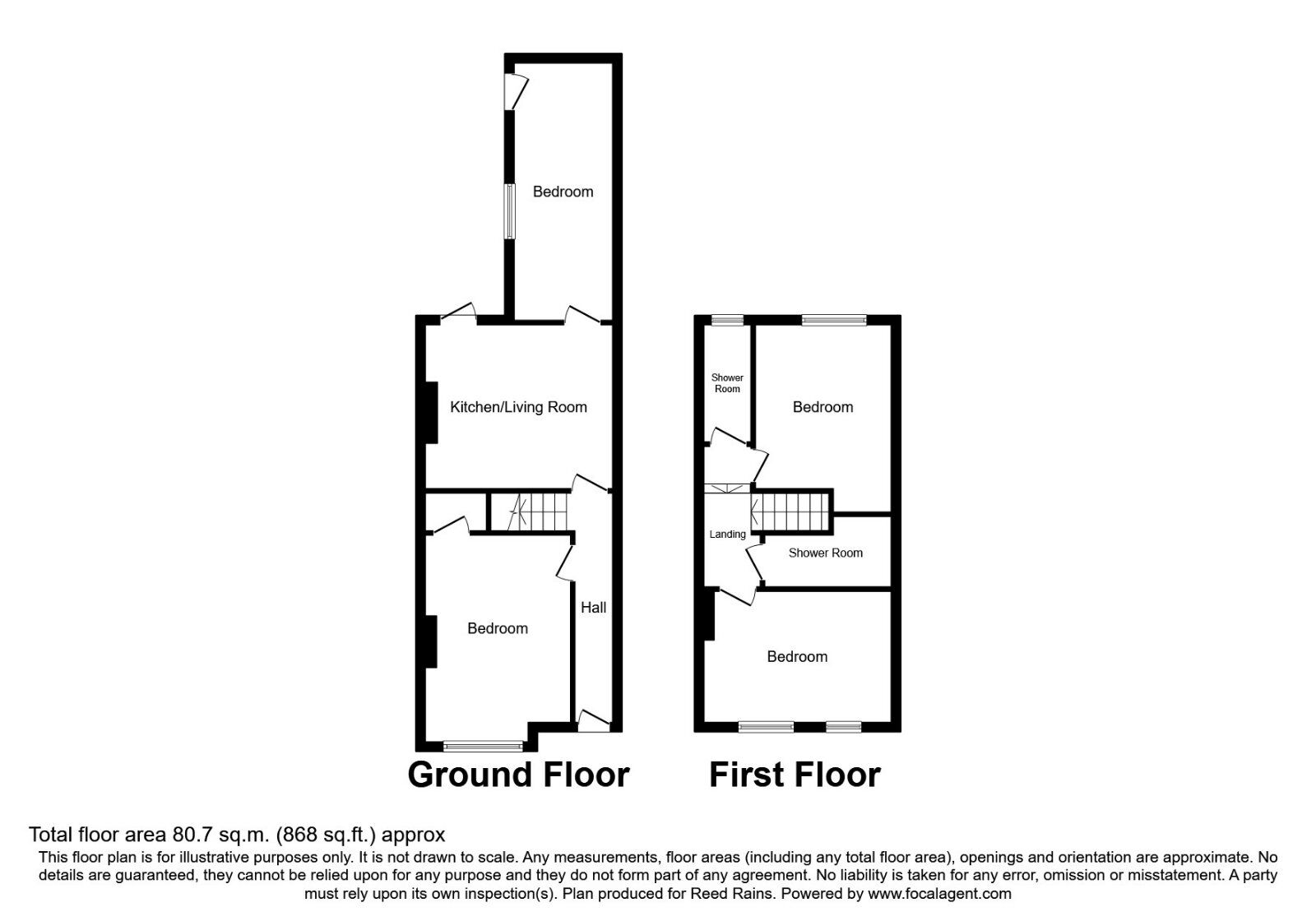 Floorplan of 4 bedroom Mid Terrace House to rent, Romney Street, Salford, M6