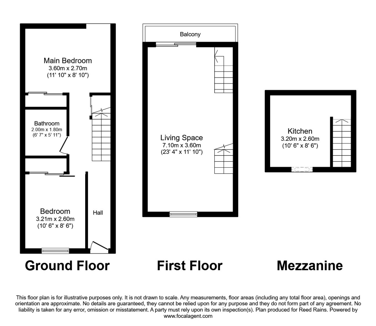 Floorplan of 2 bedroom Mid Terrace House to rent, Reservoir Street, Salford, M6