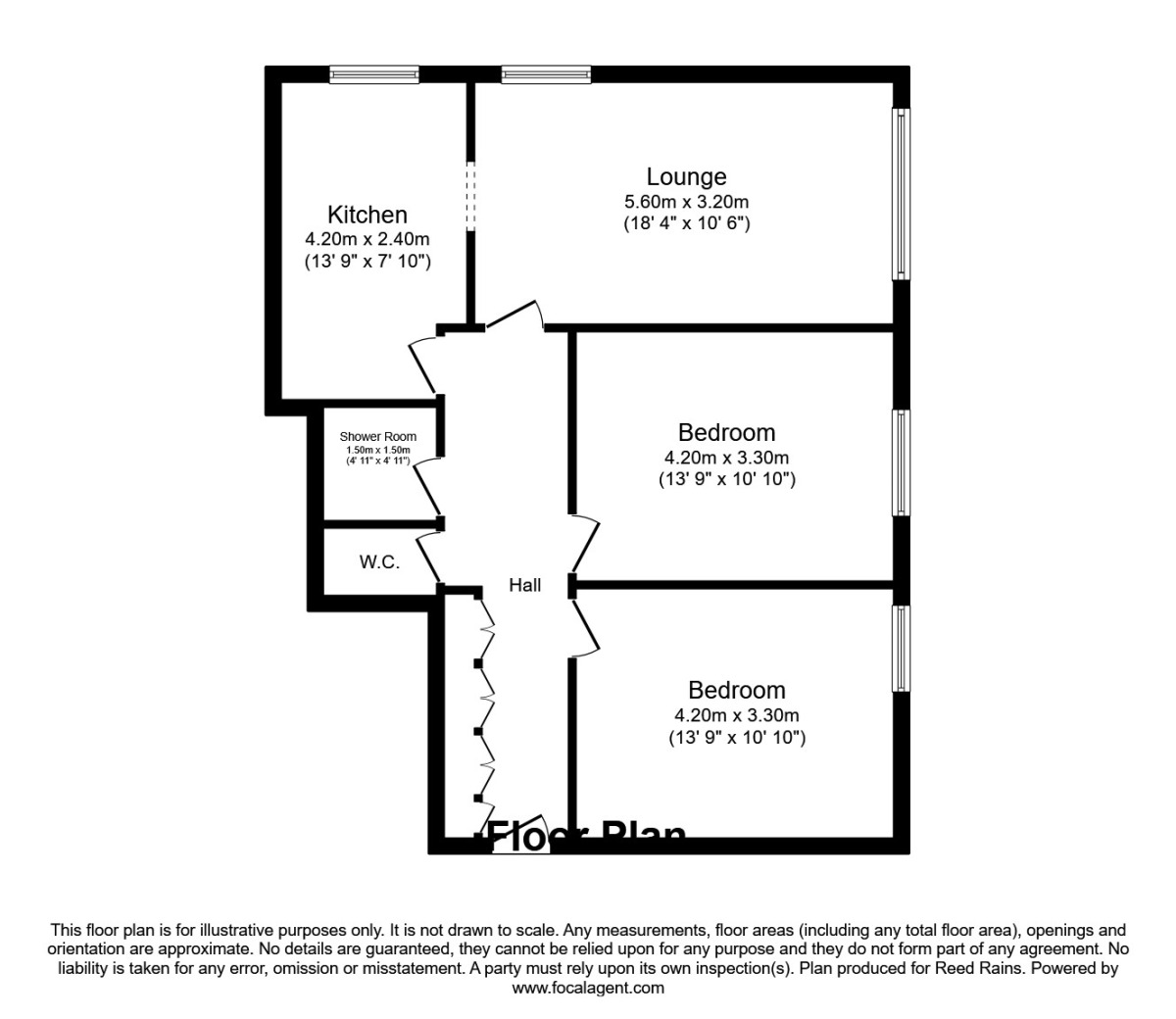 Floorplan of 2 bedroom  Flat to rent, Chomlea Manor Claremont Road, Salford, M6