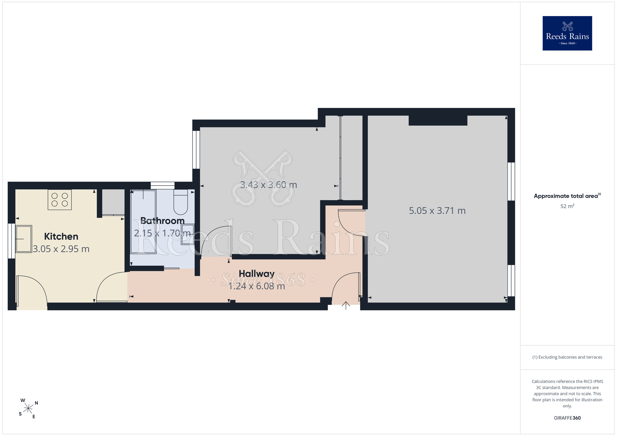 Floorplan of 1 bedroom Flat to rent, The Brasserie, 247-251 Monton Road, Greater Manchester, M30