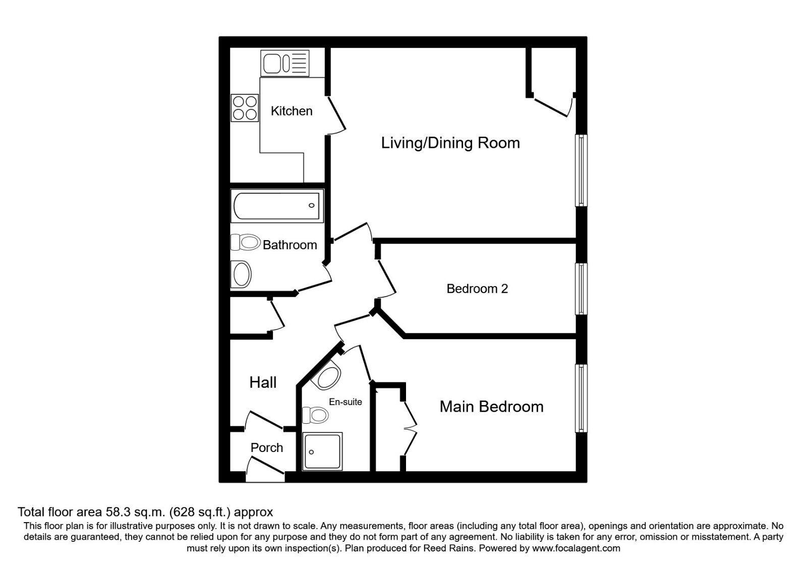 Floorplan of 2 bedroom Flat to rent, Little Bolton Terrace, Salford, Greater Manchester, M5