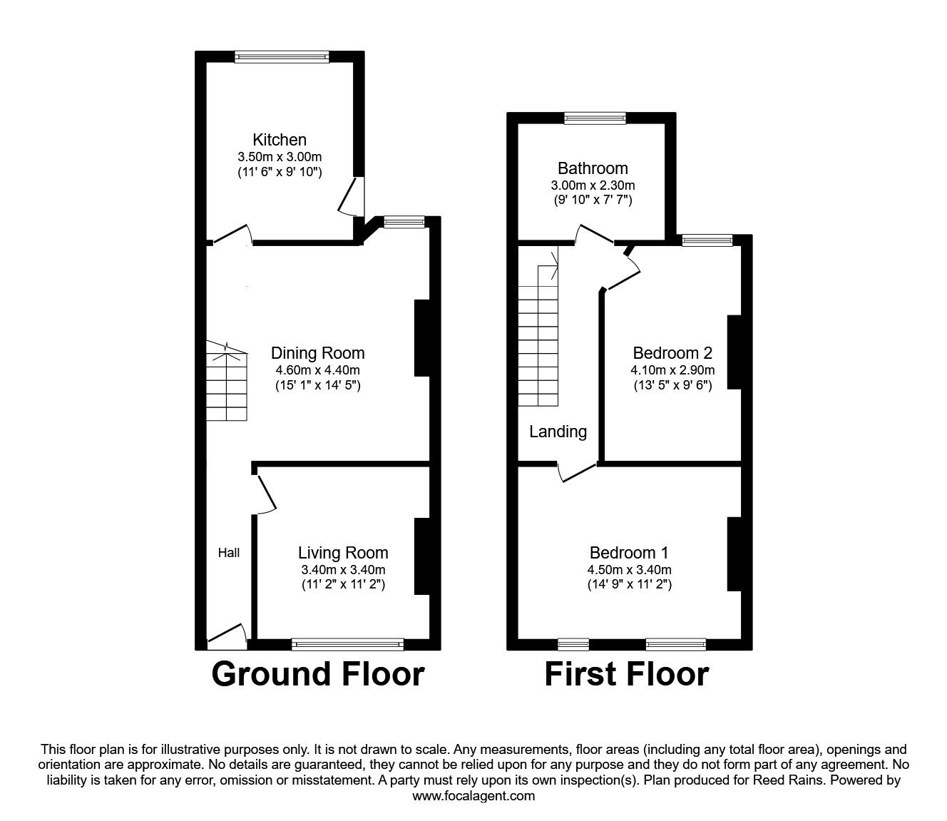 Floorplan of 2 bedroom Mid Terrace House to rent, Baltic Street, Salford, Greater Manchester, M5
