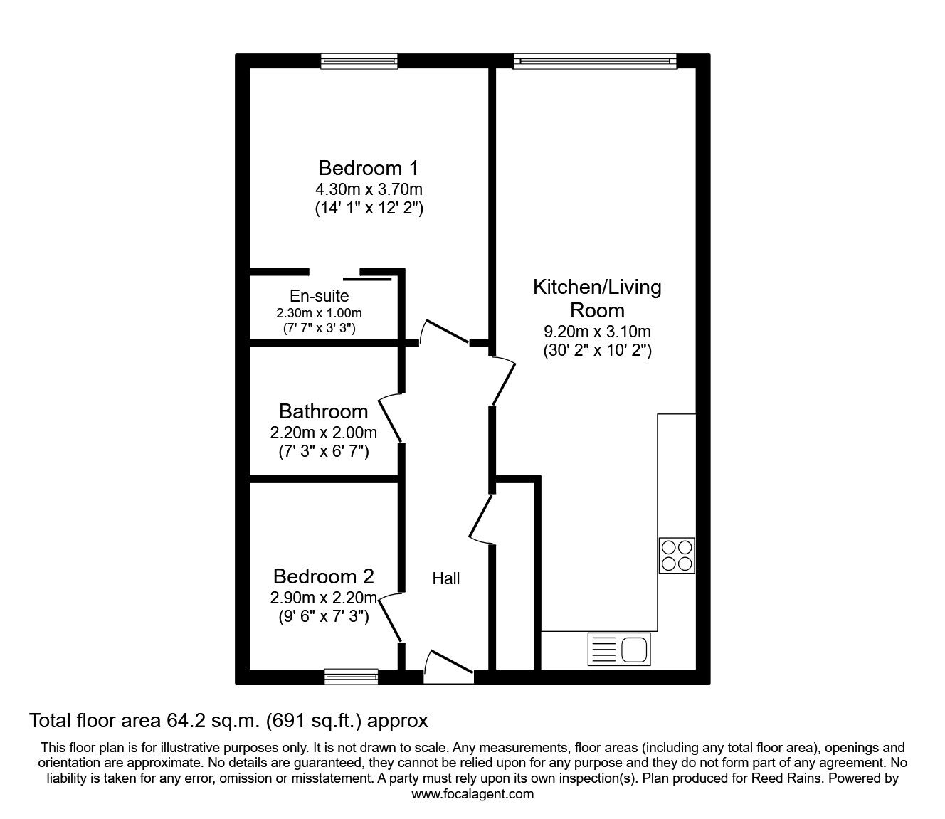 Floorplan of 2 bedroom  Flat for sale, Lower Broughton Road, Salford, M7