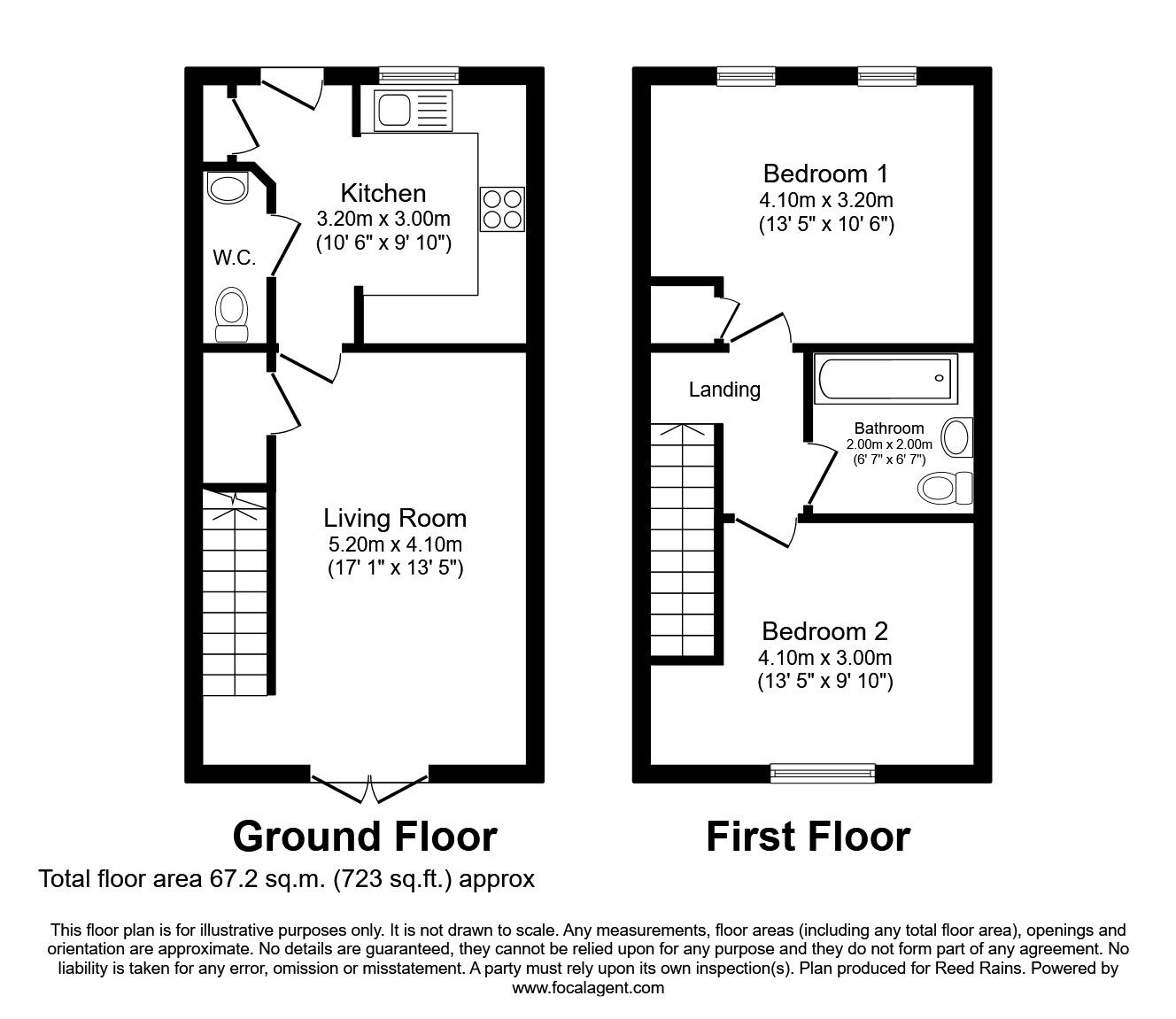 Floorplan of 2 bedroom Mid Terrace Property to rent, Blodwell Street, Salford, Greater Manchester, M6