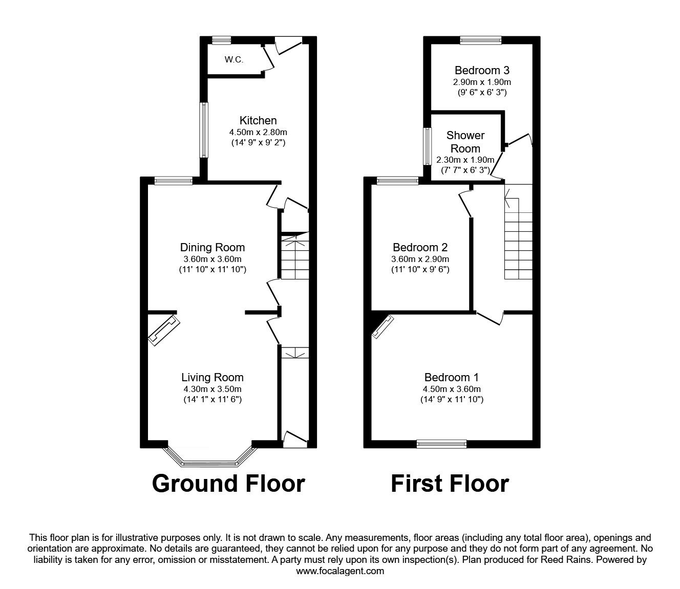Floorplan of 3 bedroom Mid Terrace House to rent, Mather Road, Eccles, Greater Manchester, M30