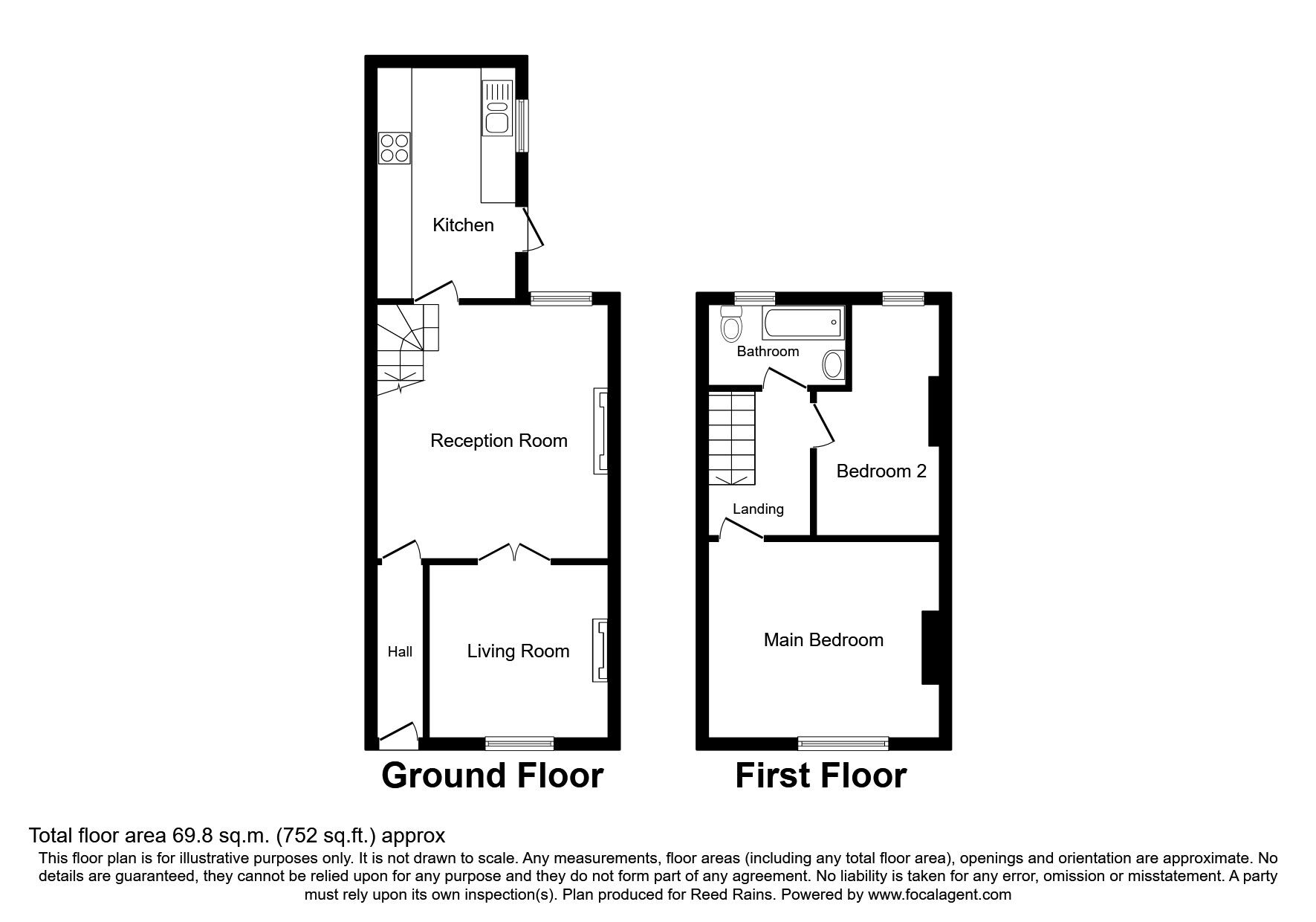 Floorplan of 2 bedroom Mid Terrace House for sale, Kingsford Street, Salford, Greater Manchester, M5