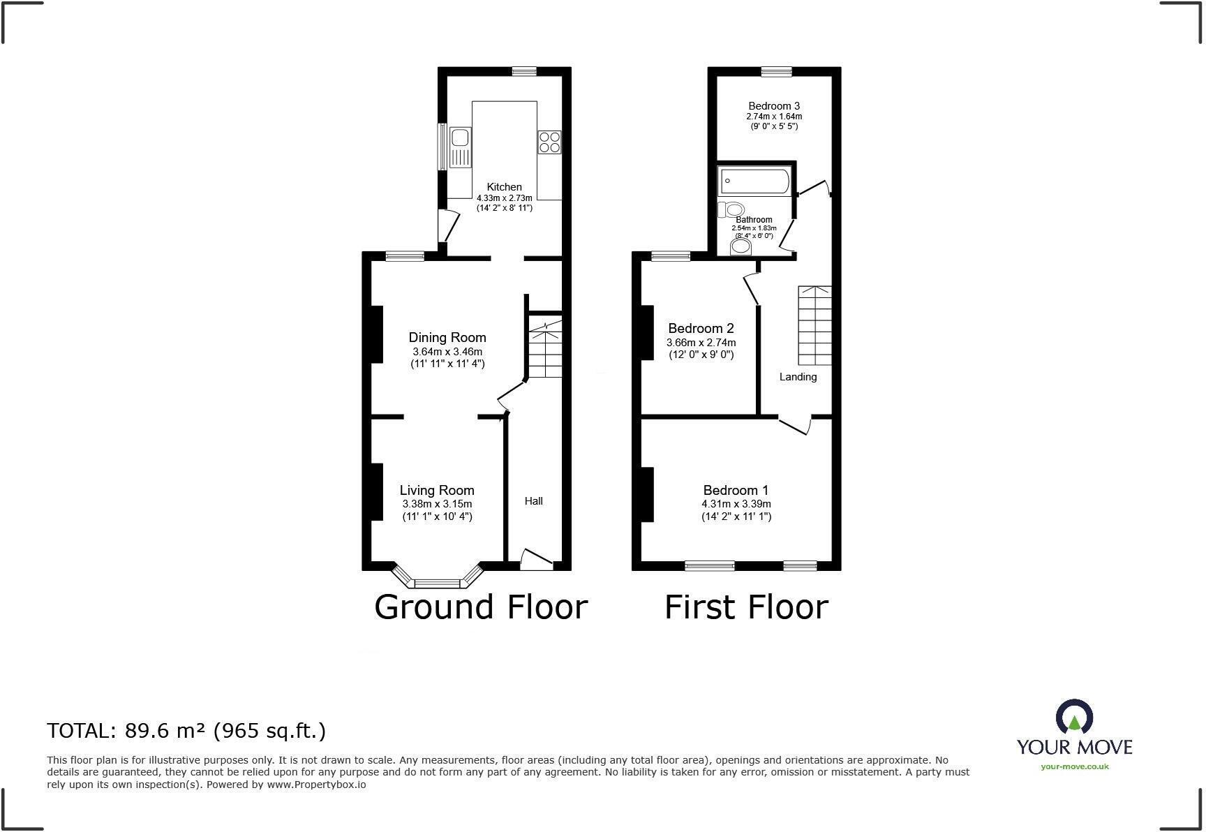 Floorplan of 3 bedroom Mid Terrace House for sale, Church Avenue, Salford, Greater Manchester, M6