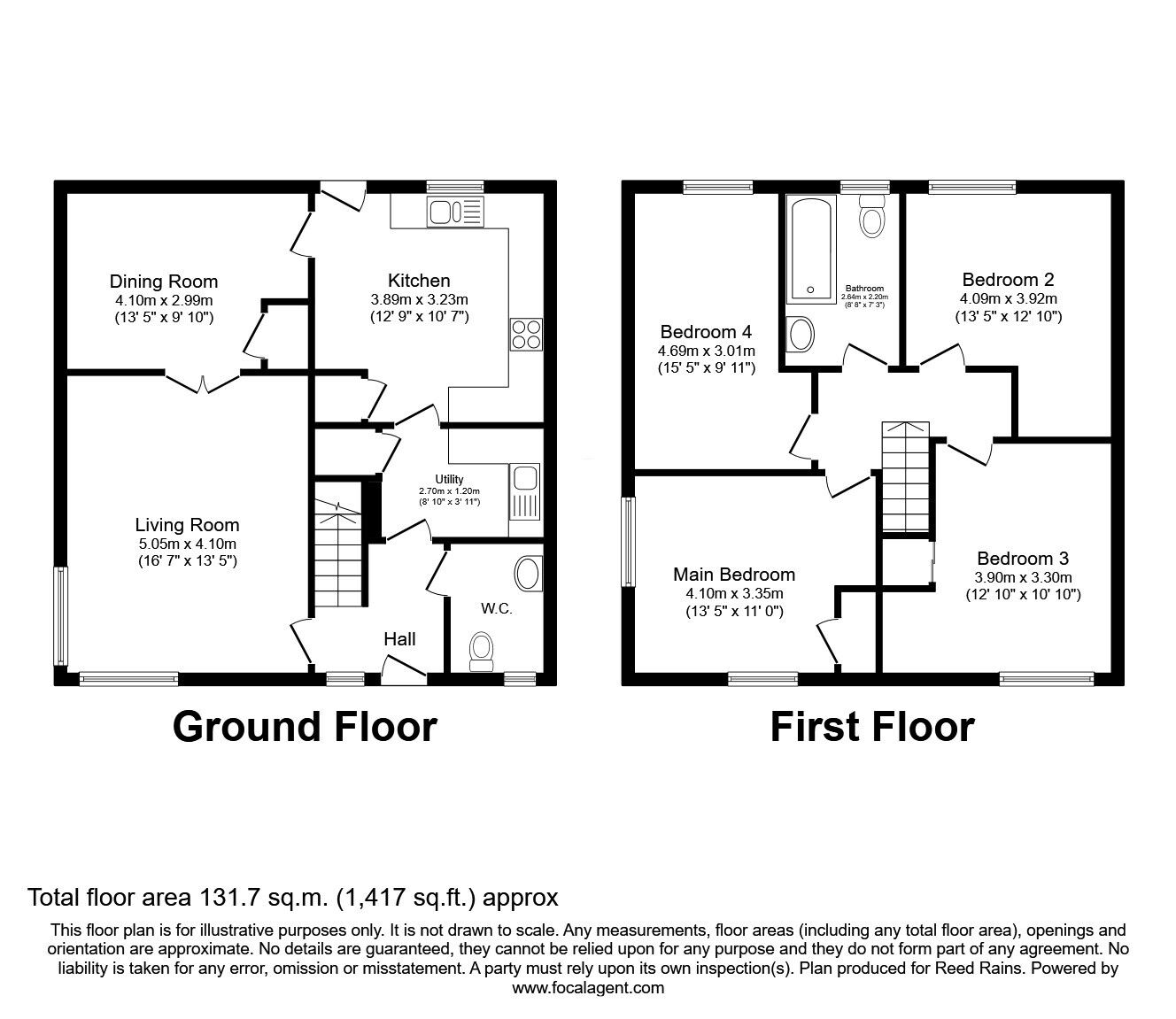 Floorplan of 4 bedroom Mid Terrace House for sale, Highfield Road, Salford, Greater Manchester, M6