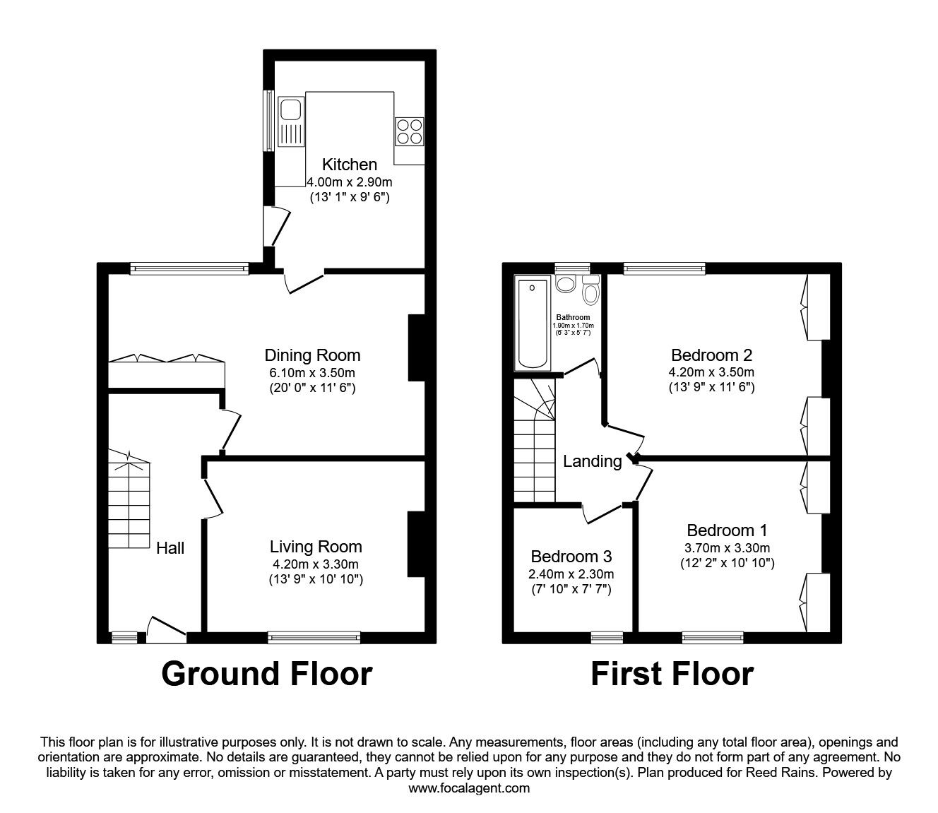 Floorplan of 3 bedroom Mid Terrace Property to rent, Cedric Street, Salford, Greater Manchester, M5