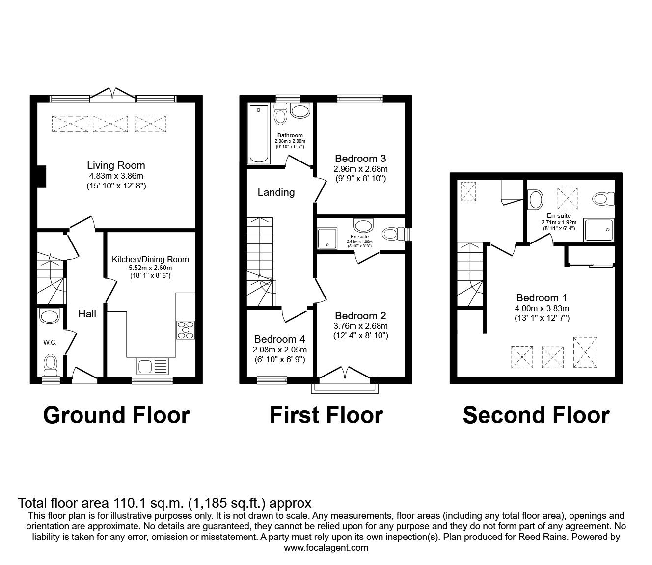 Floorplan of 4 bedroom End Terrace House for sale, Broughton Lane, Salford, Greater Manchester, M7