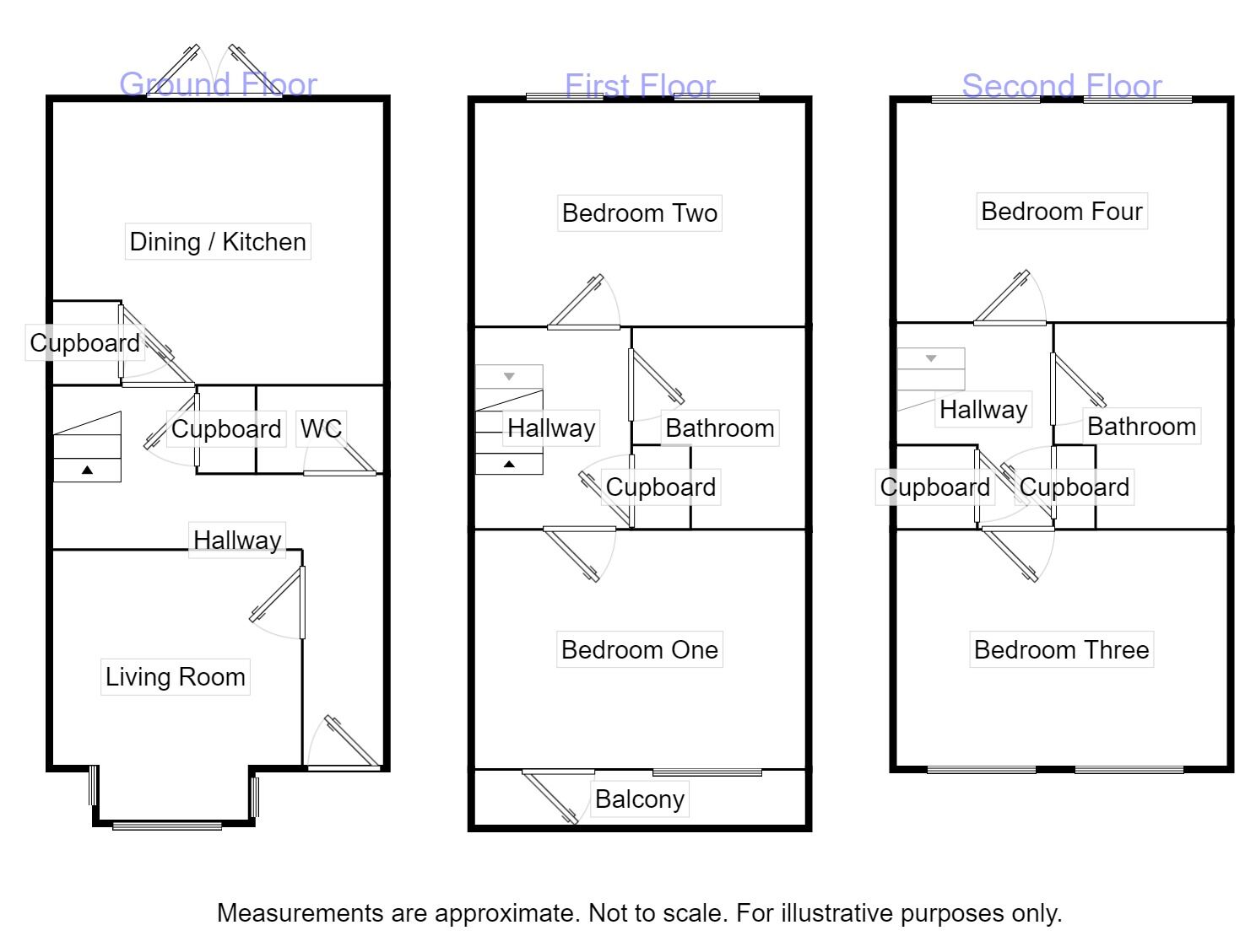 Floorplan of 4 bedroom Mid Terrace House for sale, Bandy Fields Place, Salford, Greater Manchester, M7