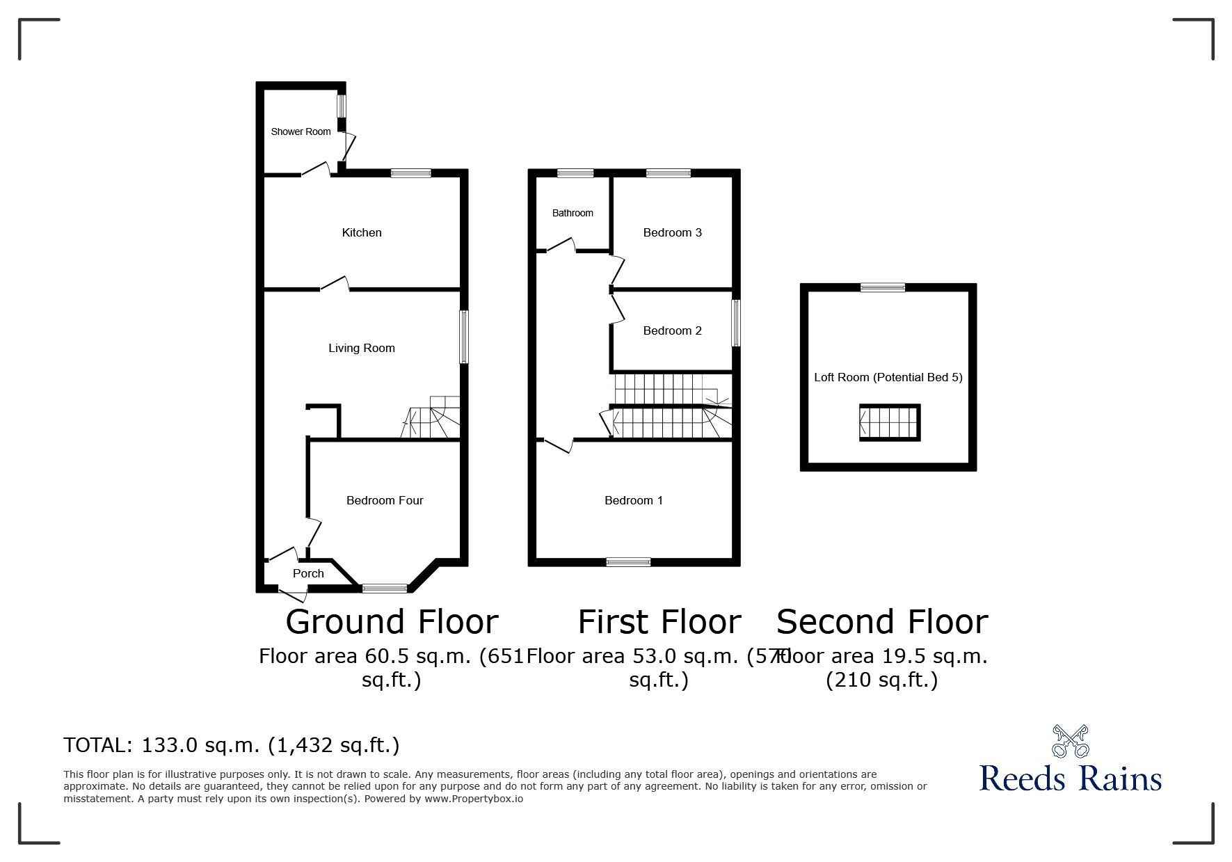 Floorplan of 4 bedroom End Terrace House for sale, Wallness Lane, Salford, Greater Manchester, M6