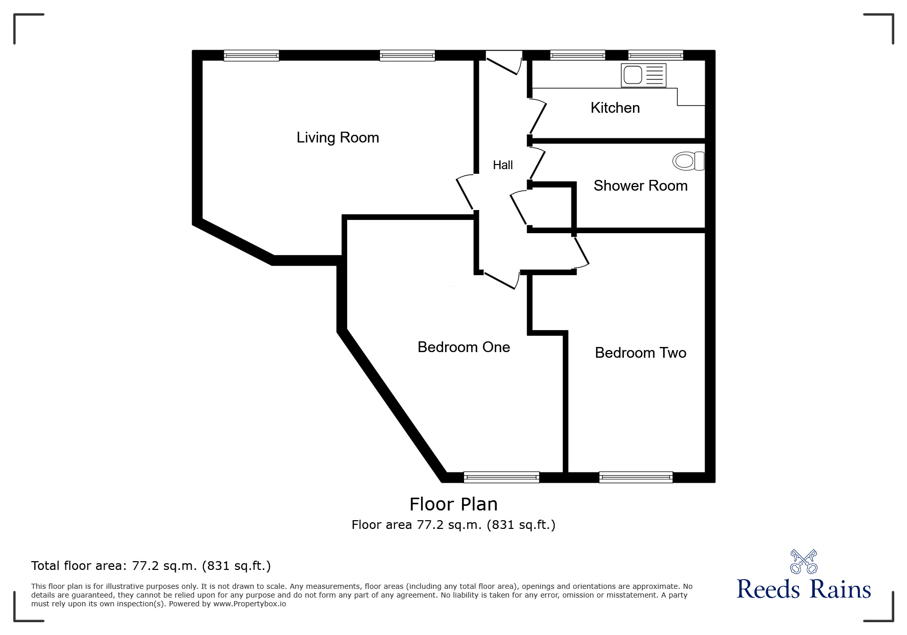 Floorplan of 2 bedroom  Flat for sale, Eccles New Road, Salford, Greater Manchester, M5
