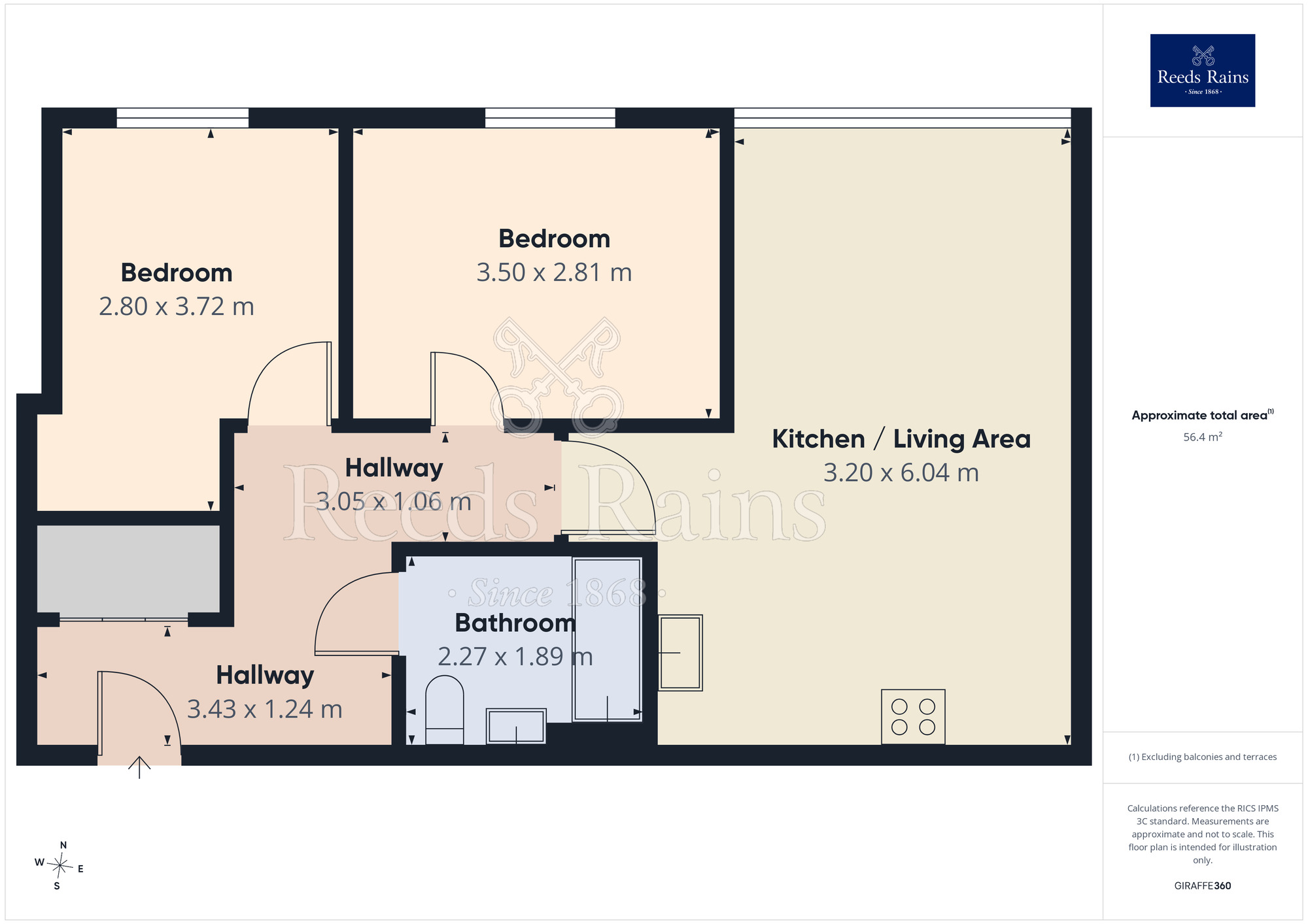 Floorplan of 2 bedroom Flat for sale, Devonshire Road, Eccles, Greater Manchester, M30