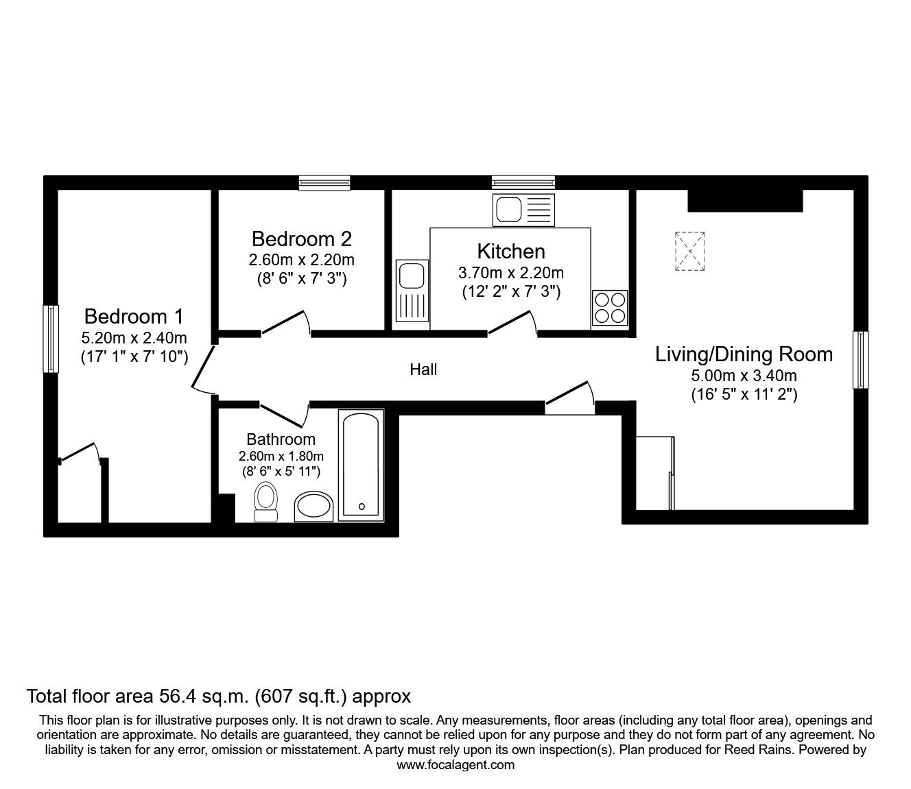 Floorplan of 2 bedroom  Flat to rent, Lower Seedley Road, Salford, Greater Manchester, M6