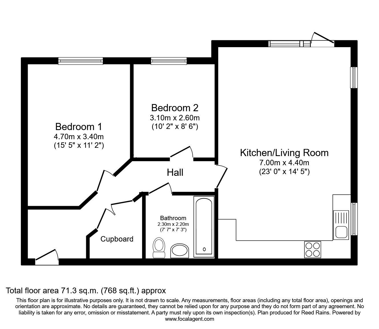 Floorplan of 2 bedroom Flat to rent, Athole Street, Salford, Greater Manchester, M5