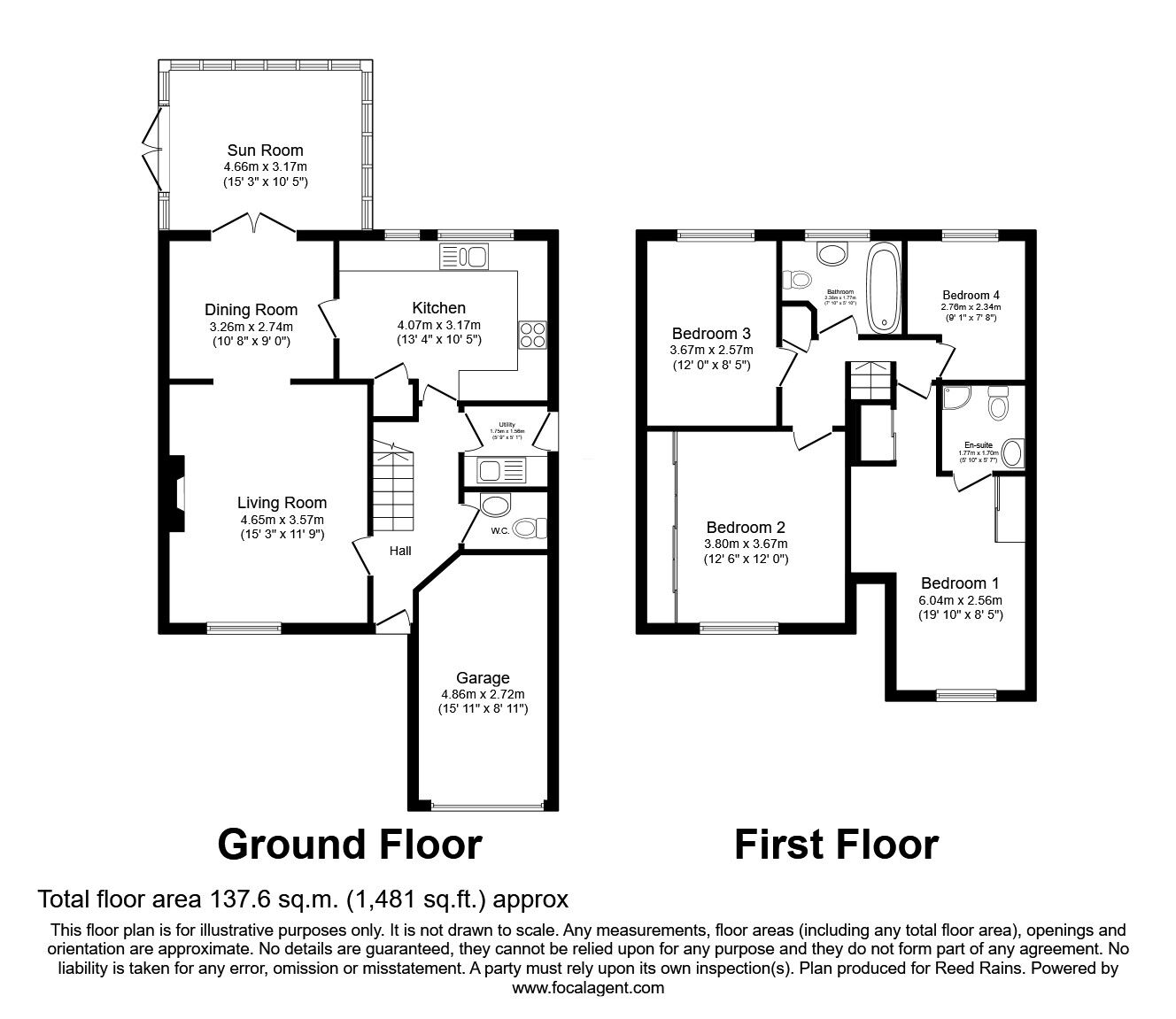 Floorplan of 4 bedroom Detached House for sale, New City Road, Worsley, Greater Manchester, M28
