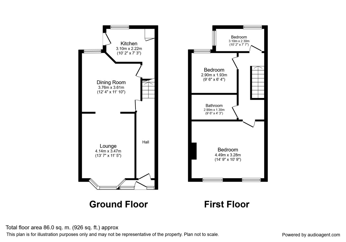 Floorplan of 3 bedroom Mid Terrace House for sale, Milford Street, Salford, Greater Manchester, M6