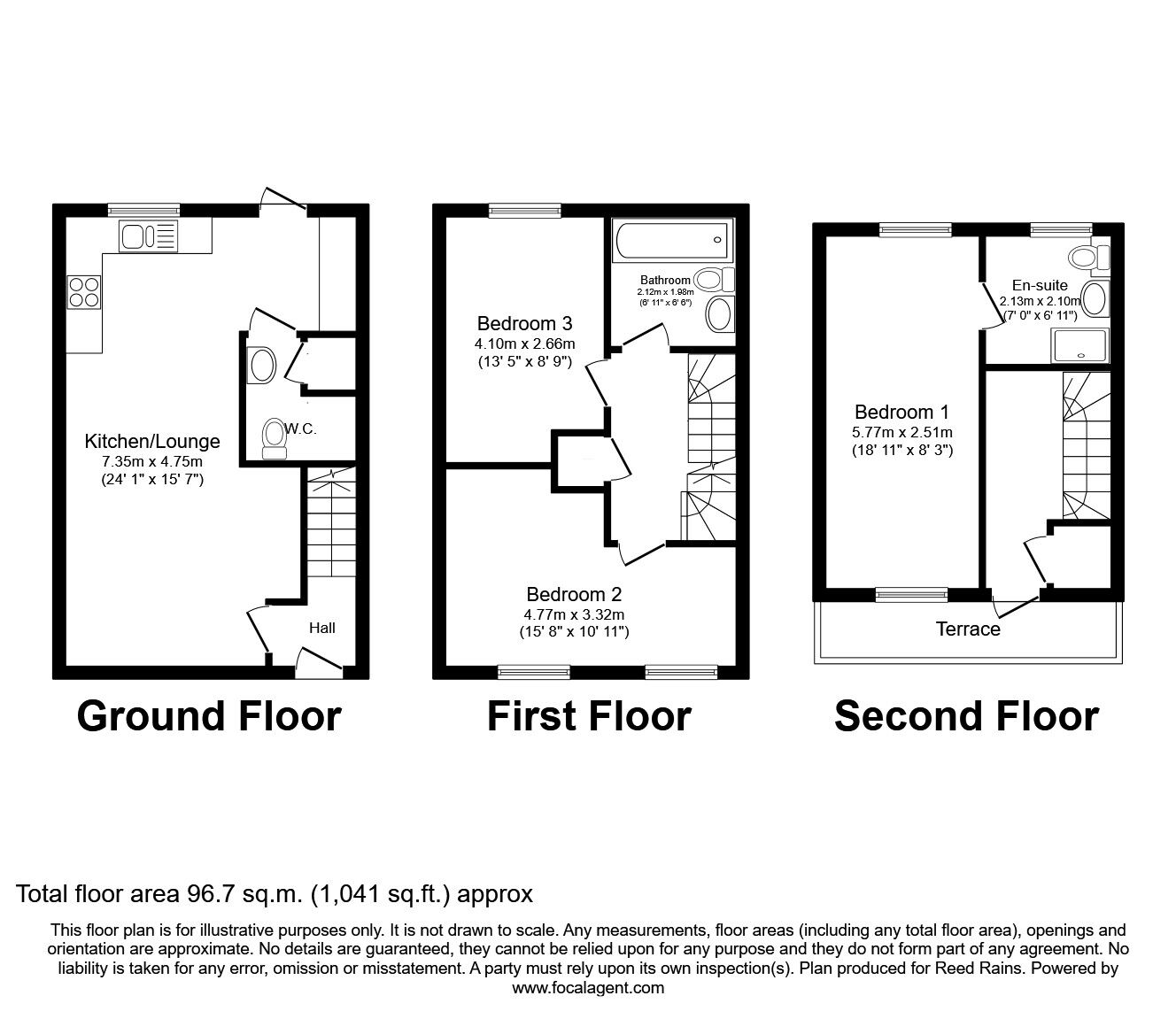 Floorplan of 3 bedroom End Terrace House for sale, Nansen Street, Salford, Greater Manchester, M6