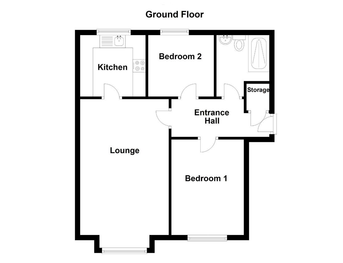 Floorplan of 2 bedroom  Flat for sale, Old School Court, Eccles, Greater Manchester, M30