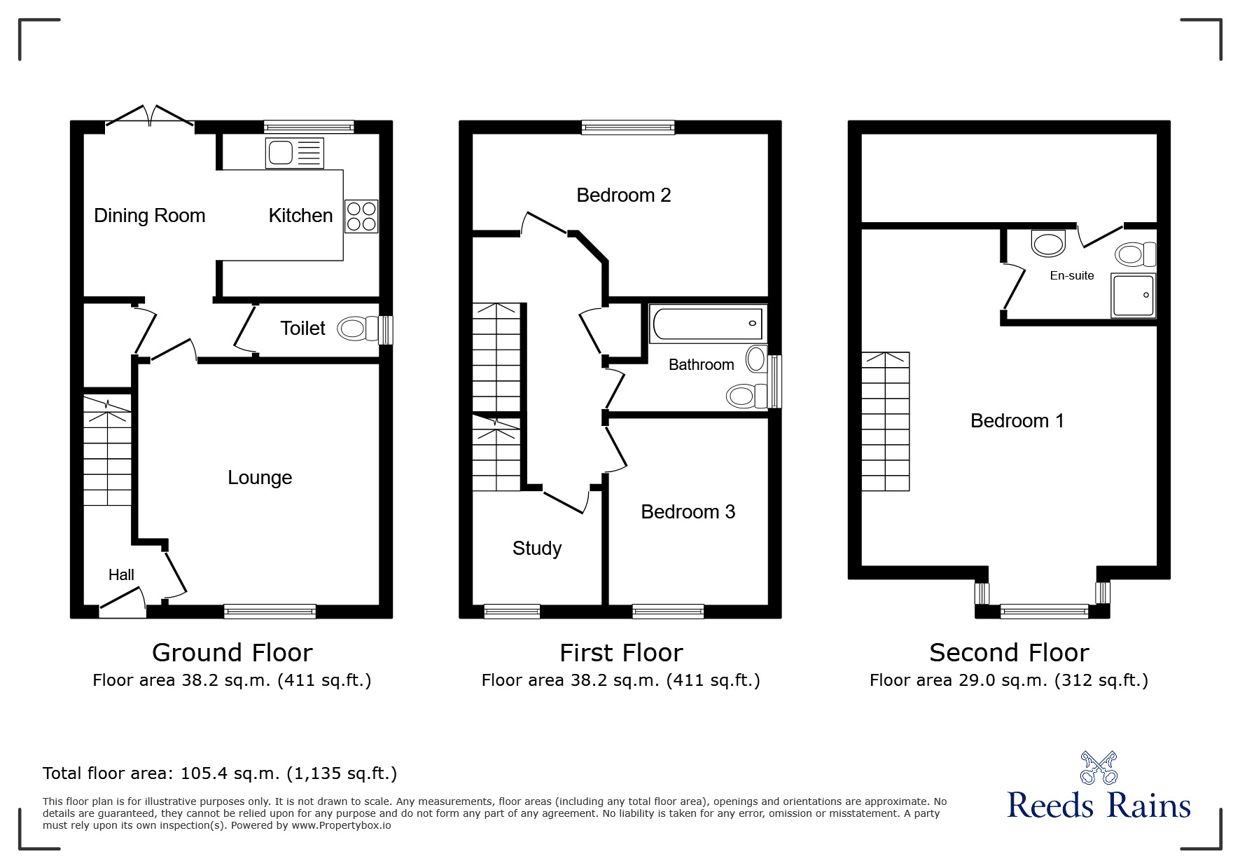 Floorplan of 3 bedroom Semi Detached House to rent, Riverside Way, Salford, Greater Manchester, M6